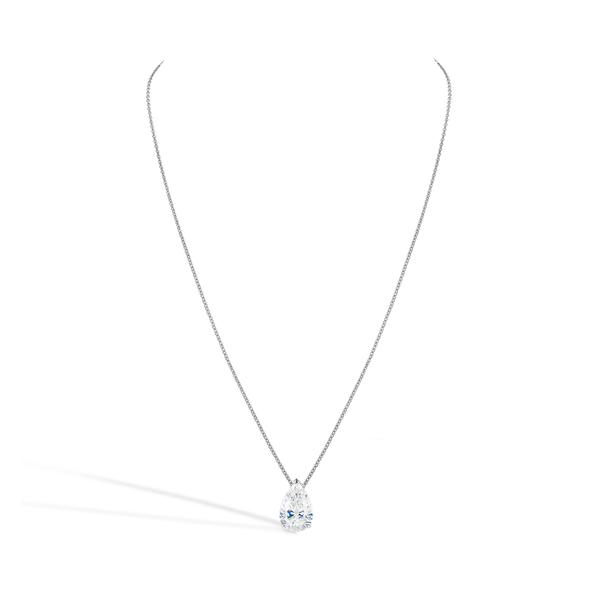 Pear Shaped 2.01ct Diamond Pendant in 18ct White Gold Pear Cut, Claw Set_2