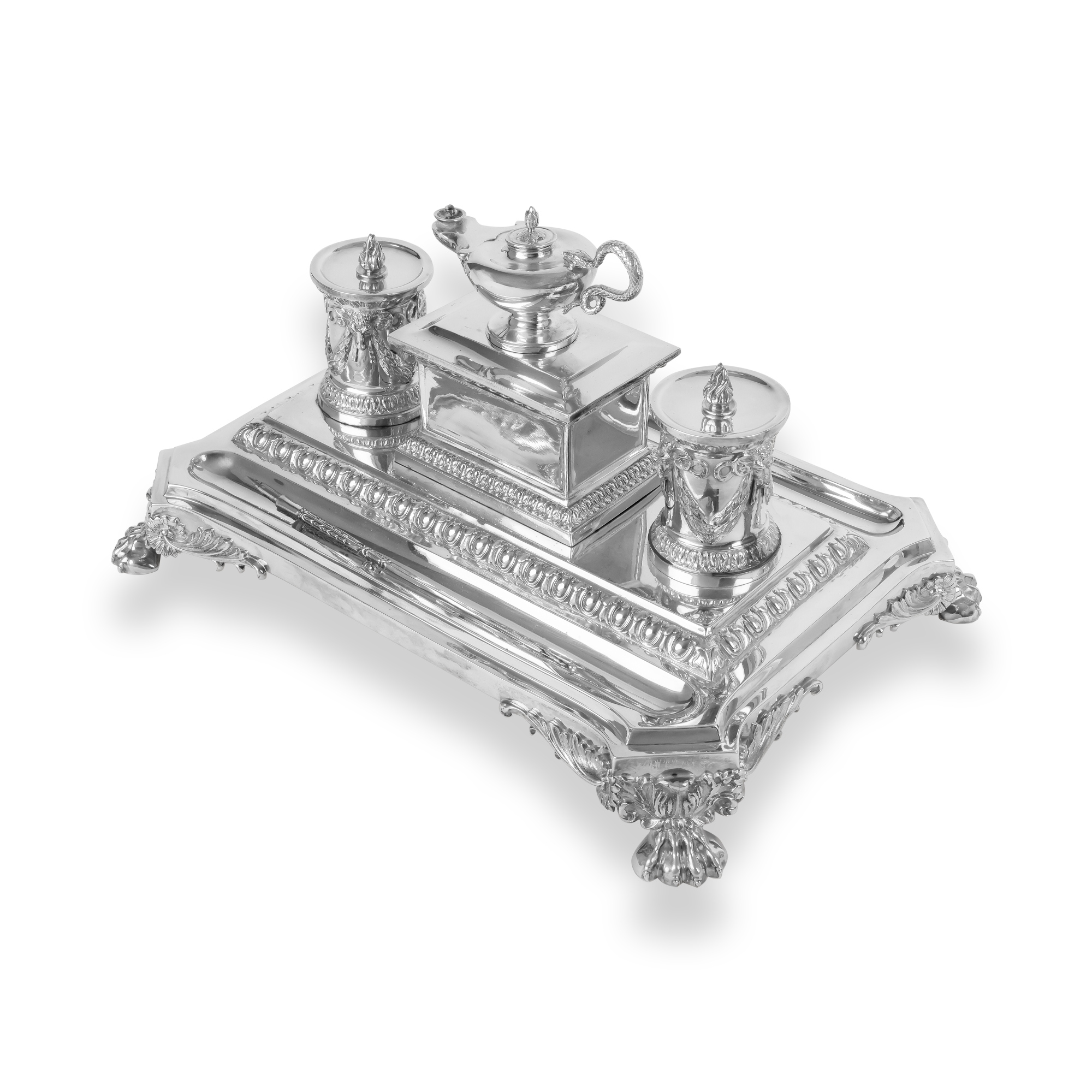 Silver Victorian Inkstand Hallmarked London_2