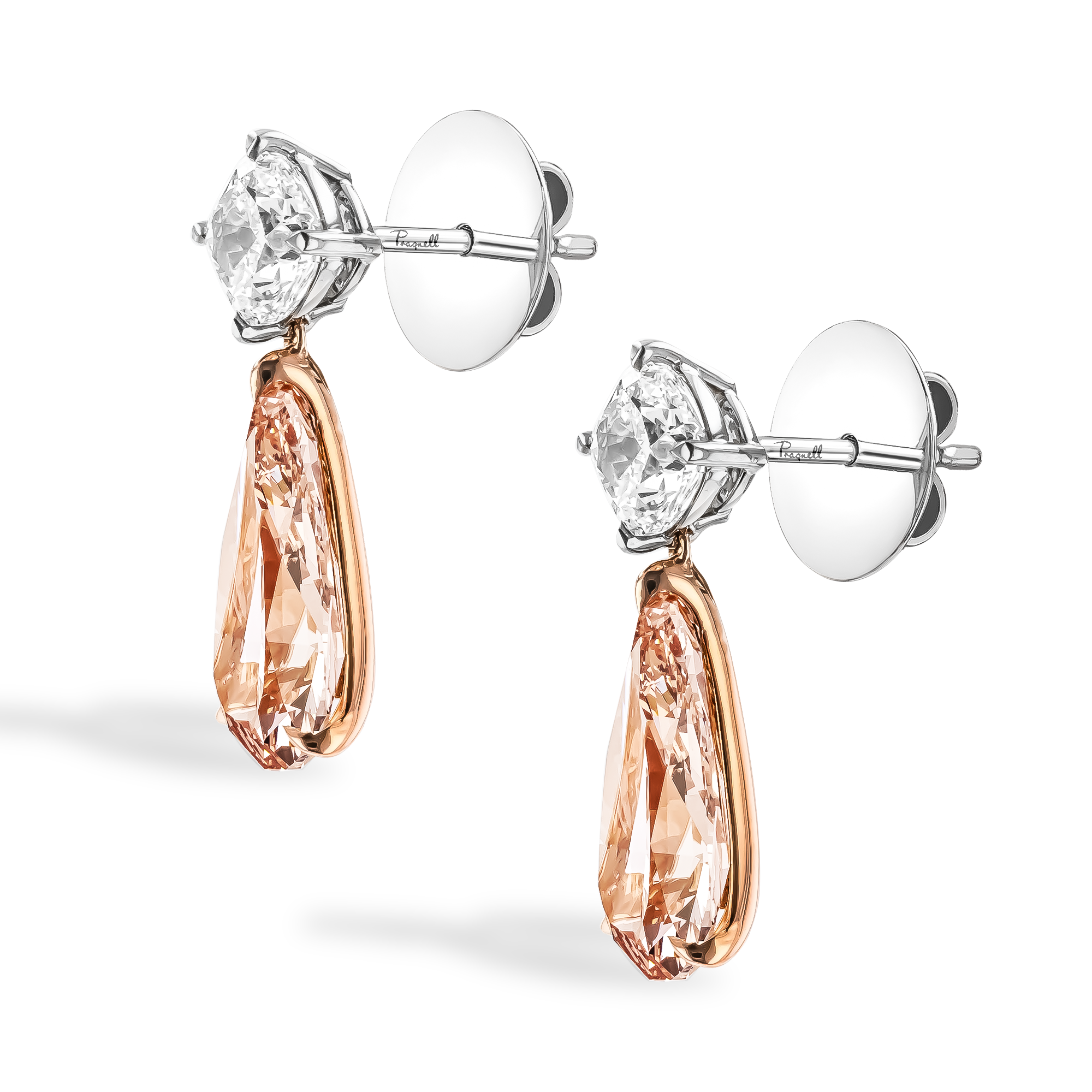 Masterpiece 6.01ct Fancy Pink-Brown Diamond Drop Earrings Pearshape, Claw Set_2