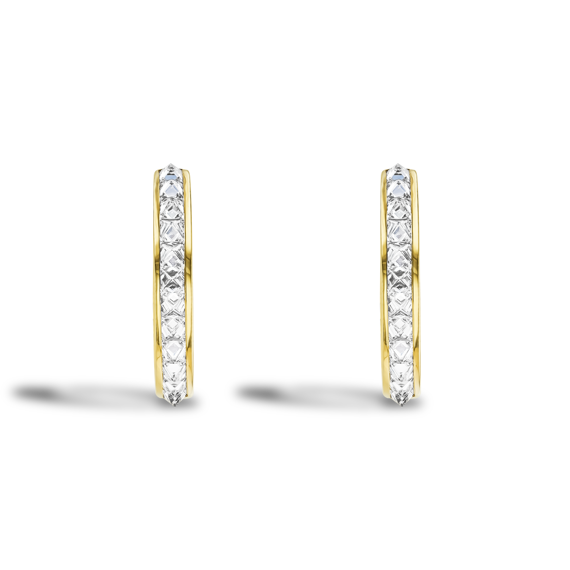 RockChic 2.00ct Inverted Diamond Hoop Earrings Princess Cut, Channel Set_2