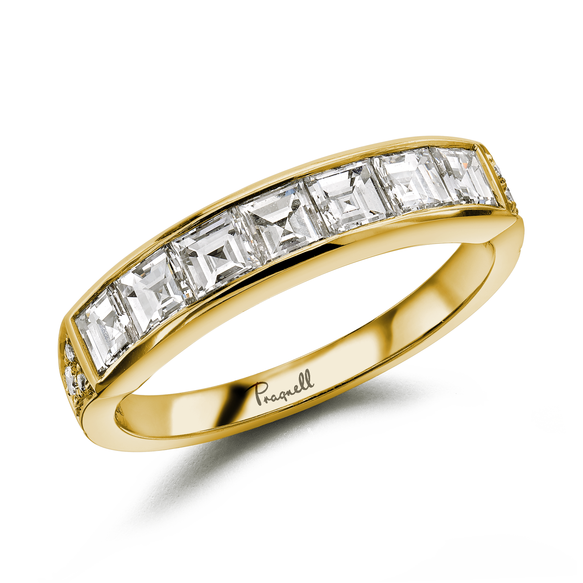 Antrobus 1.15ct Diamond Half Eternity Ring Carré Cut, Rubover Set_1