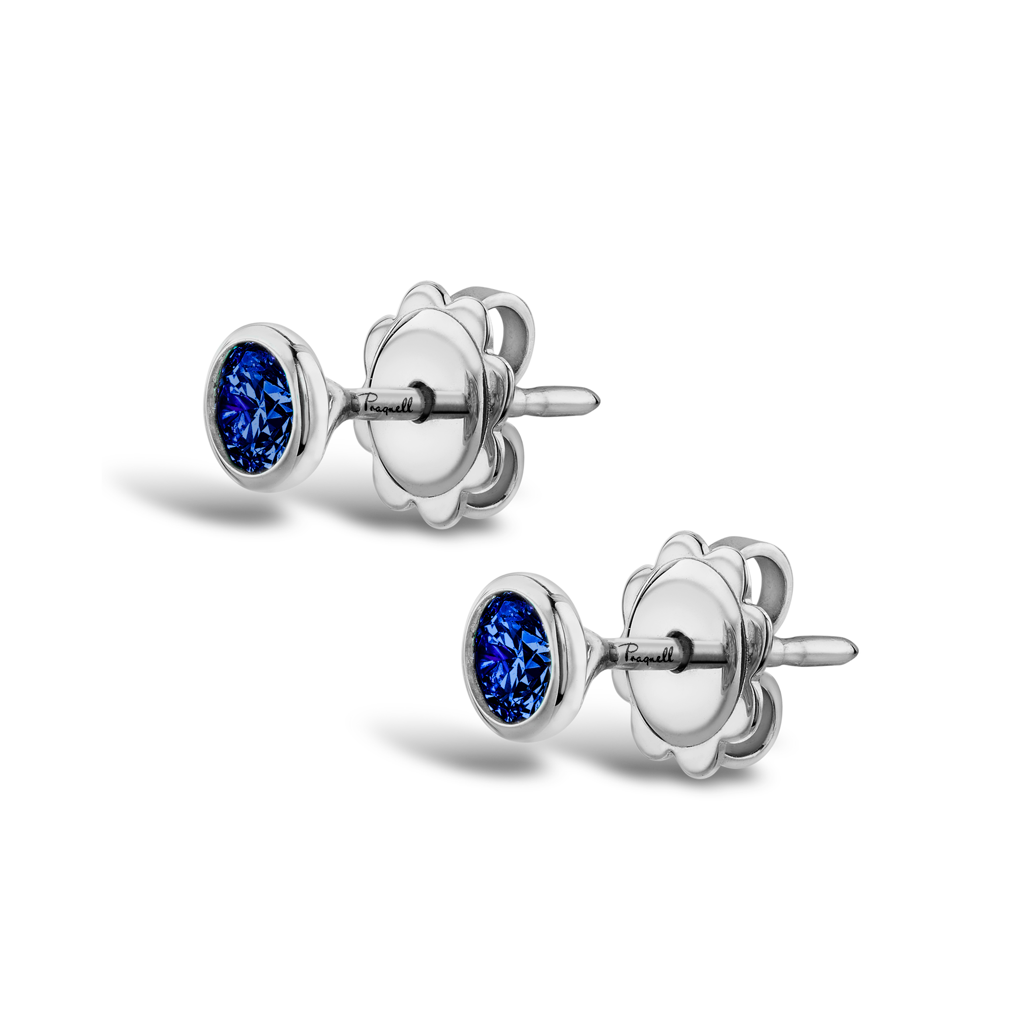 Sundance Sapphire Stud Earrings Brilliant Cut, Rubover Set_2