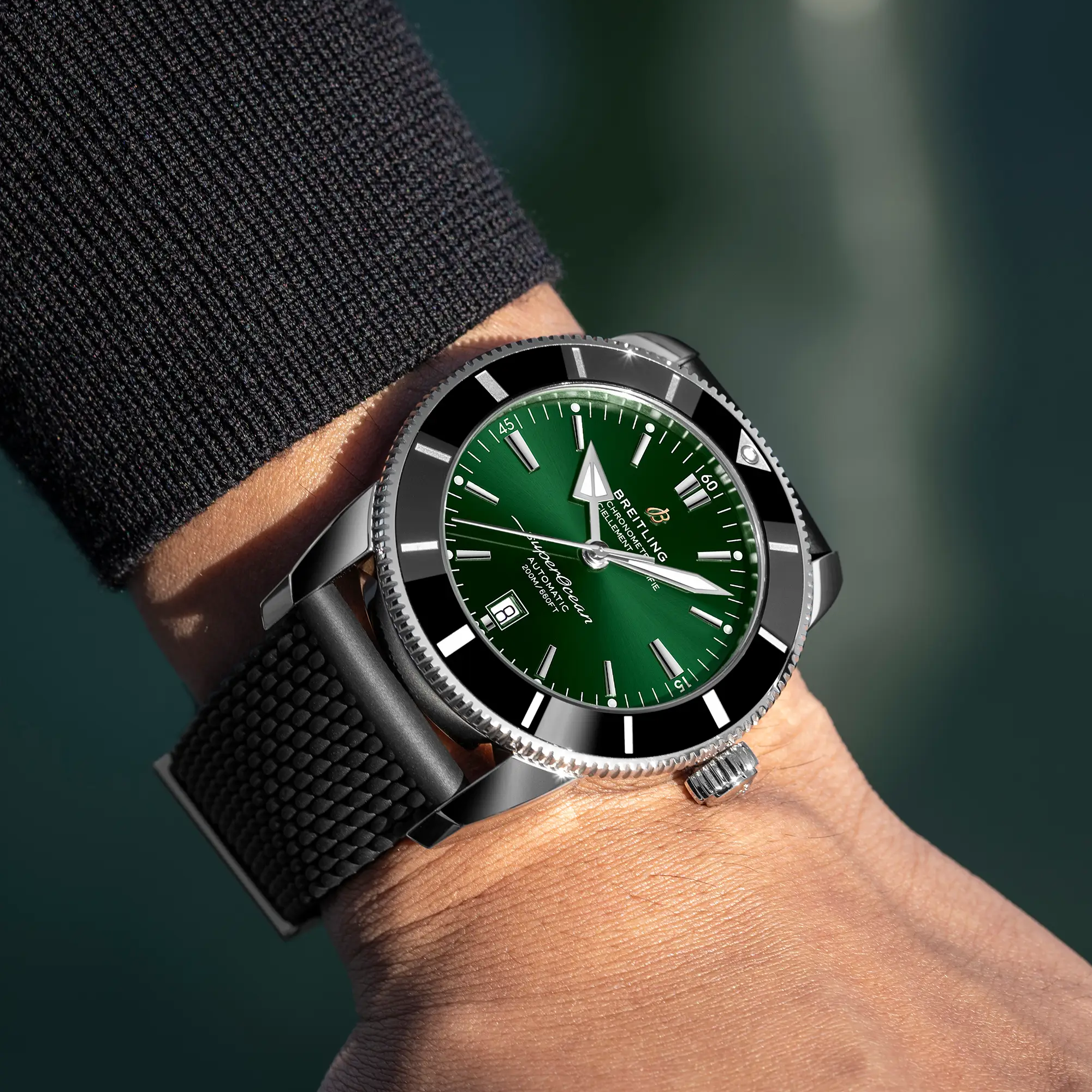 Breitling Superocean Heritage 46mm, Green Dial, Baton Numerals_5