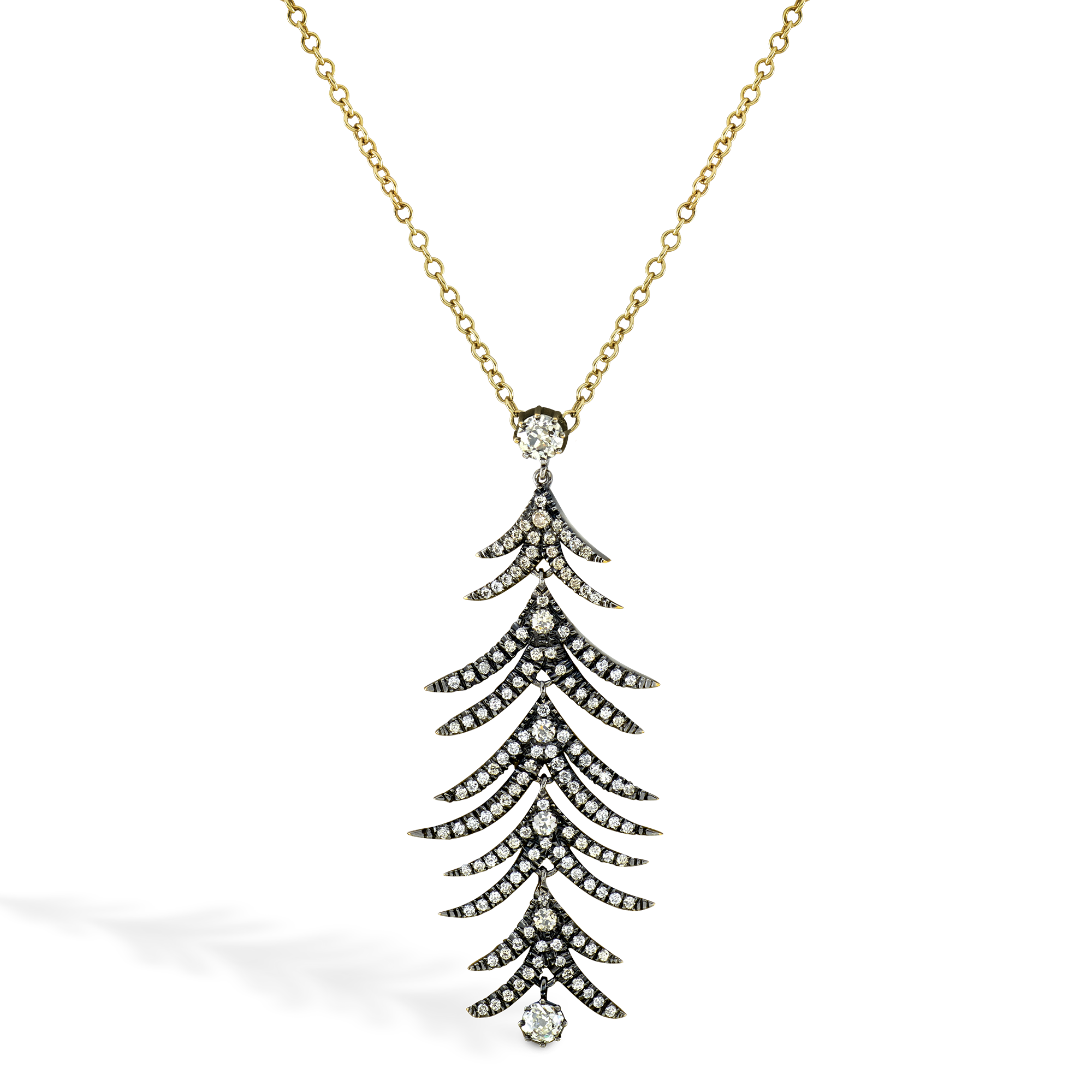 Old Cut Diamond Pendant Pendant with Brilliant Cut Diamonds_1