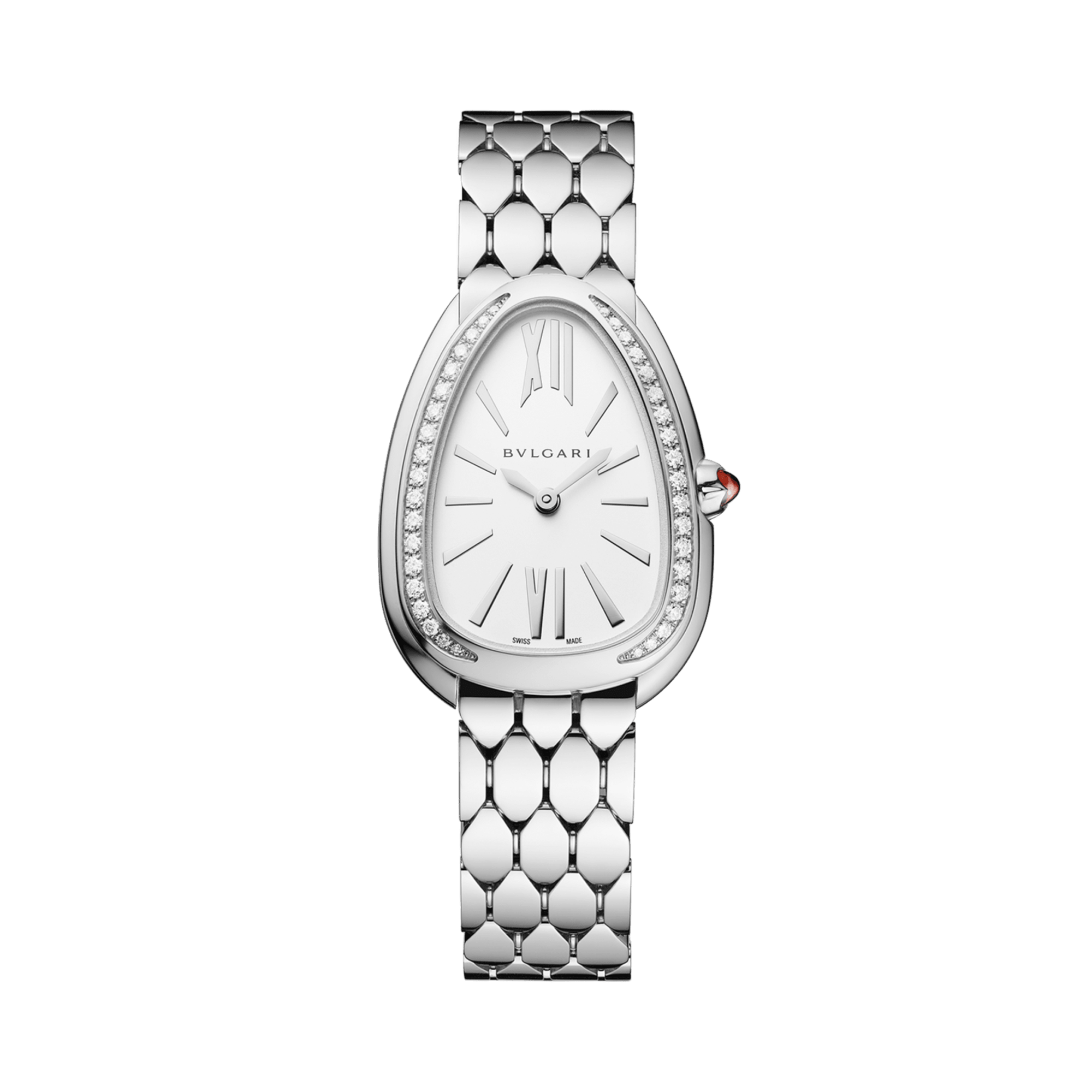 Bvlgari Serpenti Seduttori 33mm, White Dial, Baton & Roman Numeral_1