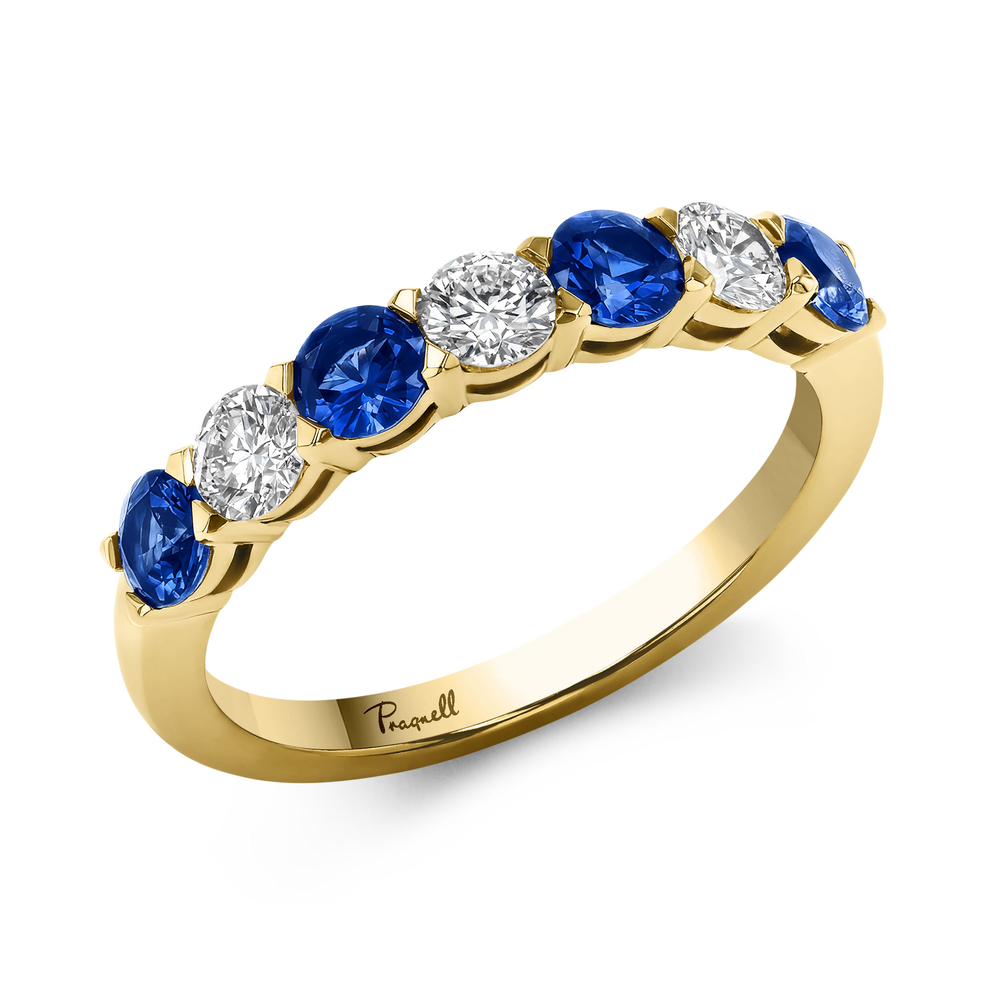 Seven Stone Sapphire and Diamond Ring Brilliant cut, Claw set_1