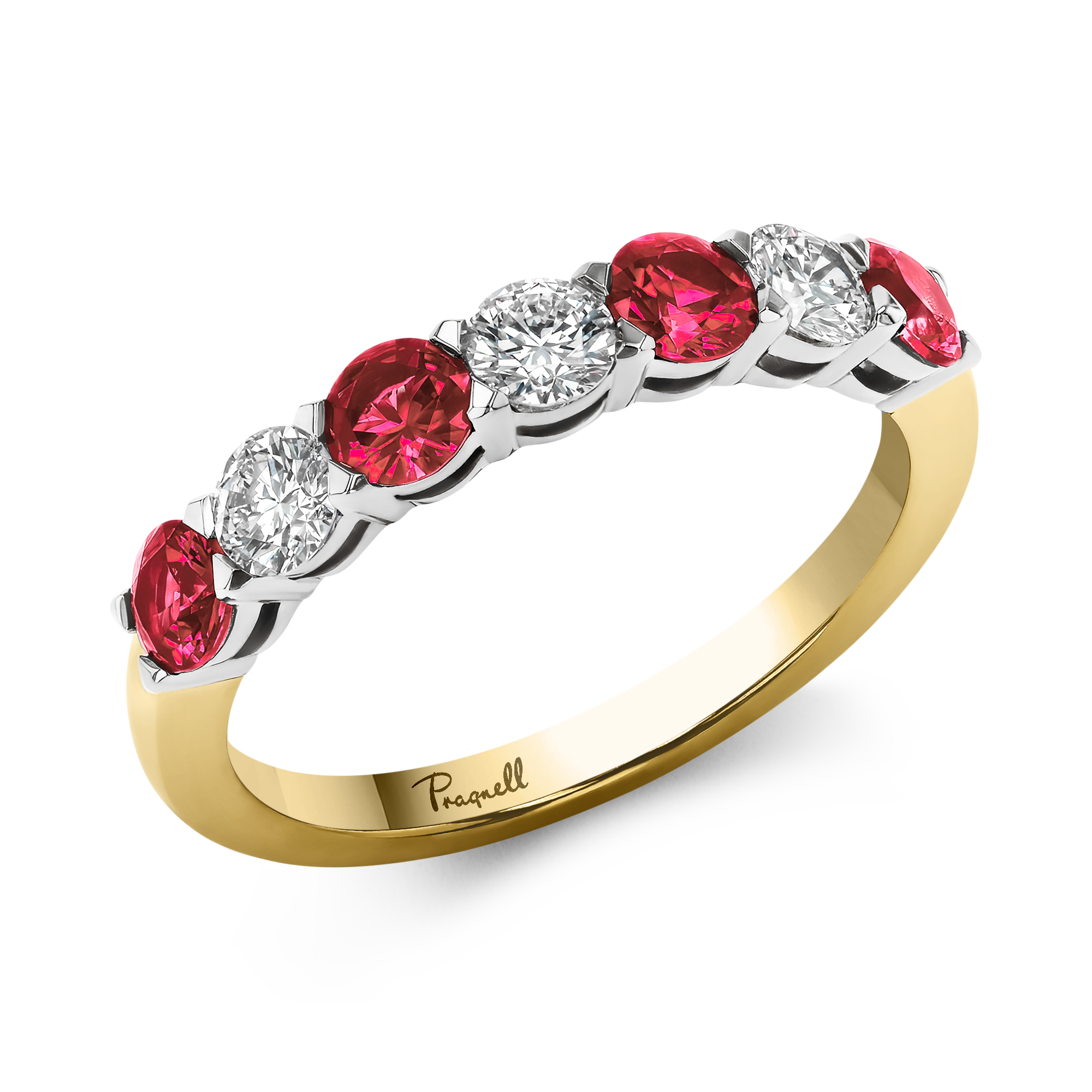 Diamond and Ruby Eternity Ring Brilliant cut, Claw set_1