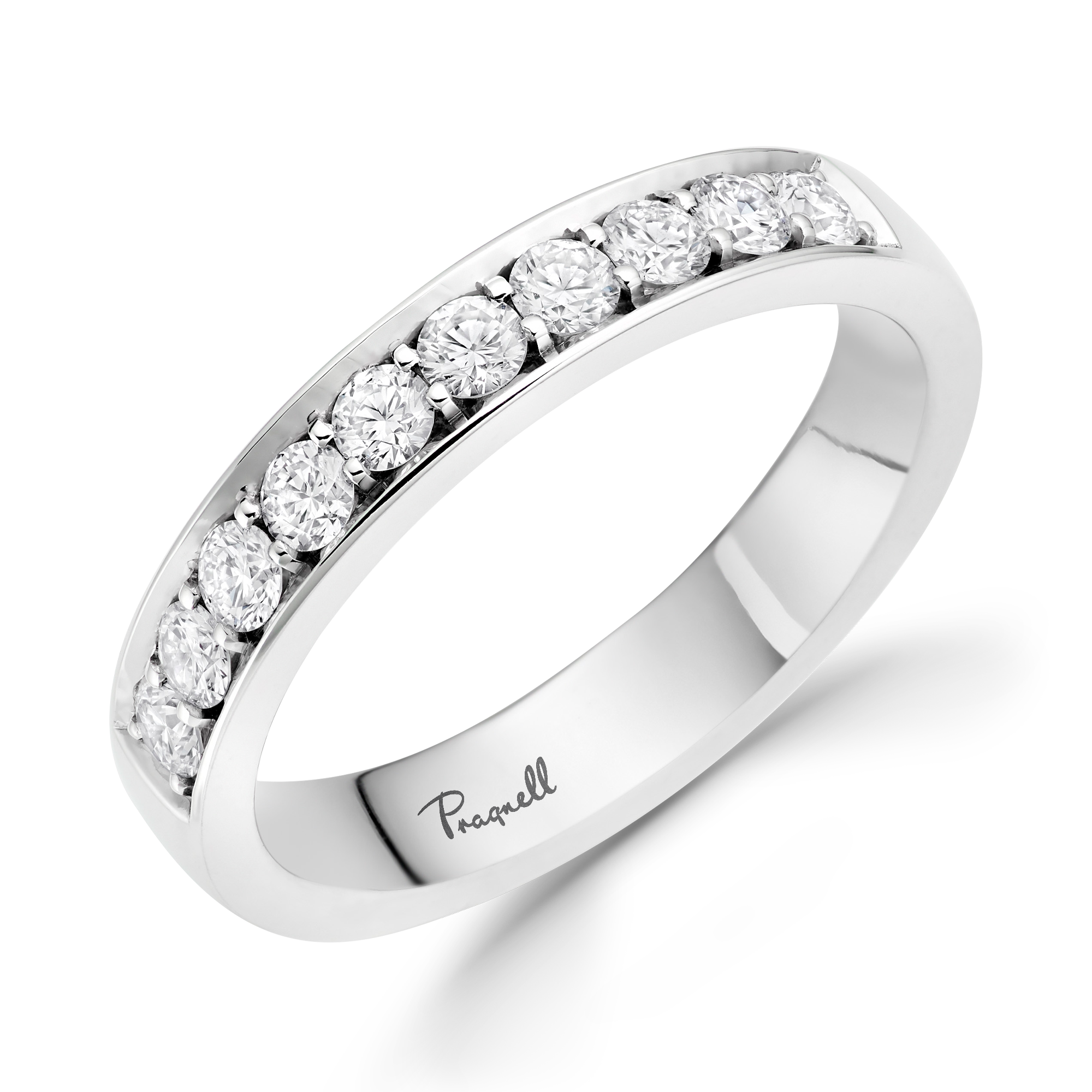 Brilliant Cut Diamond Half Eternity Ring Brilliant Cut, Half Eternity, Thread Set_1