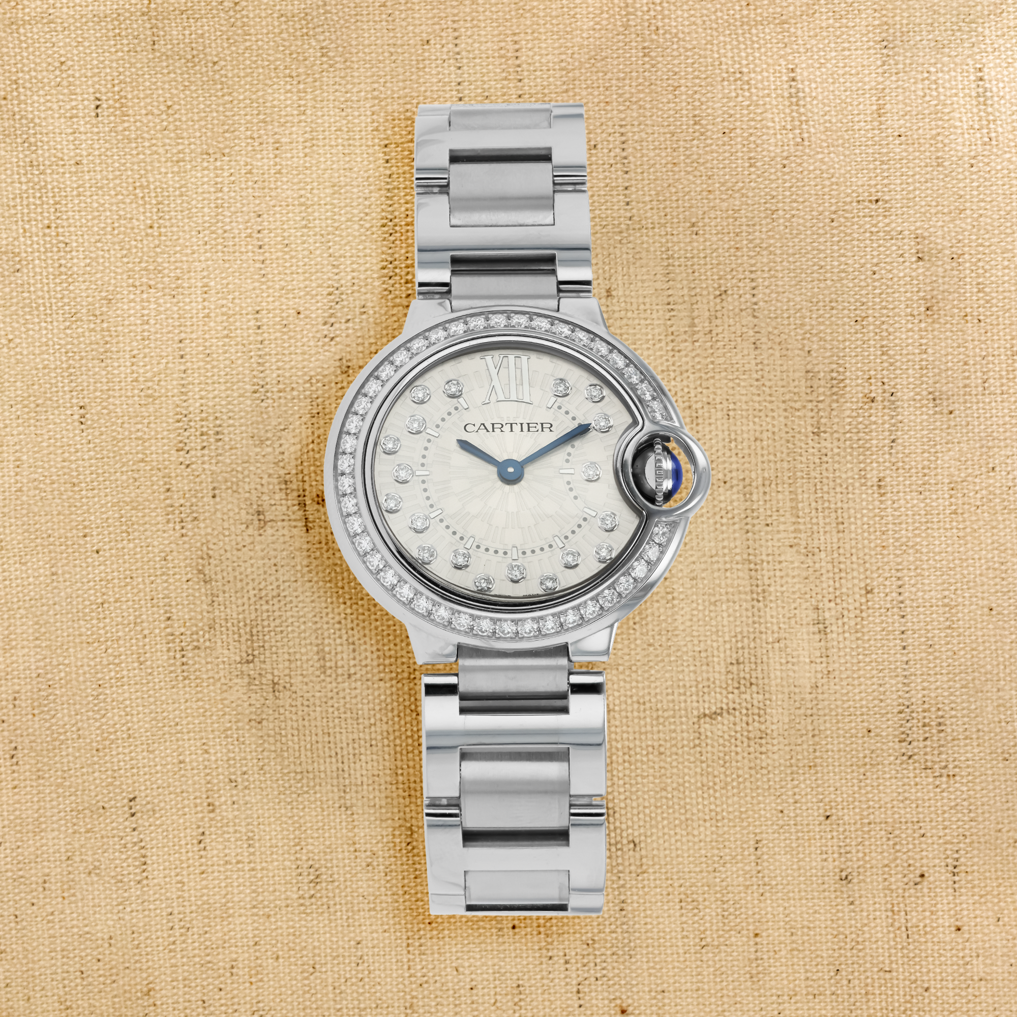 Cartier Ballon Bleu de Cartier 28mm, Silver Dial, Diamond Numerals_1