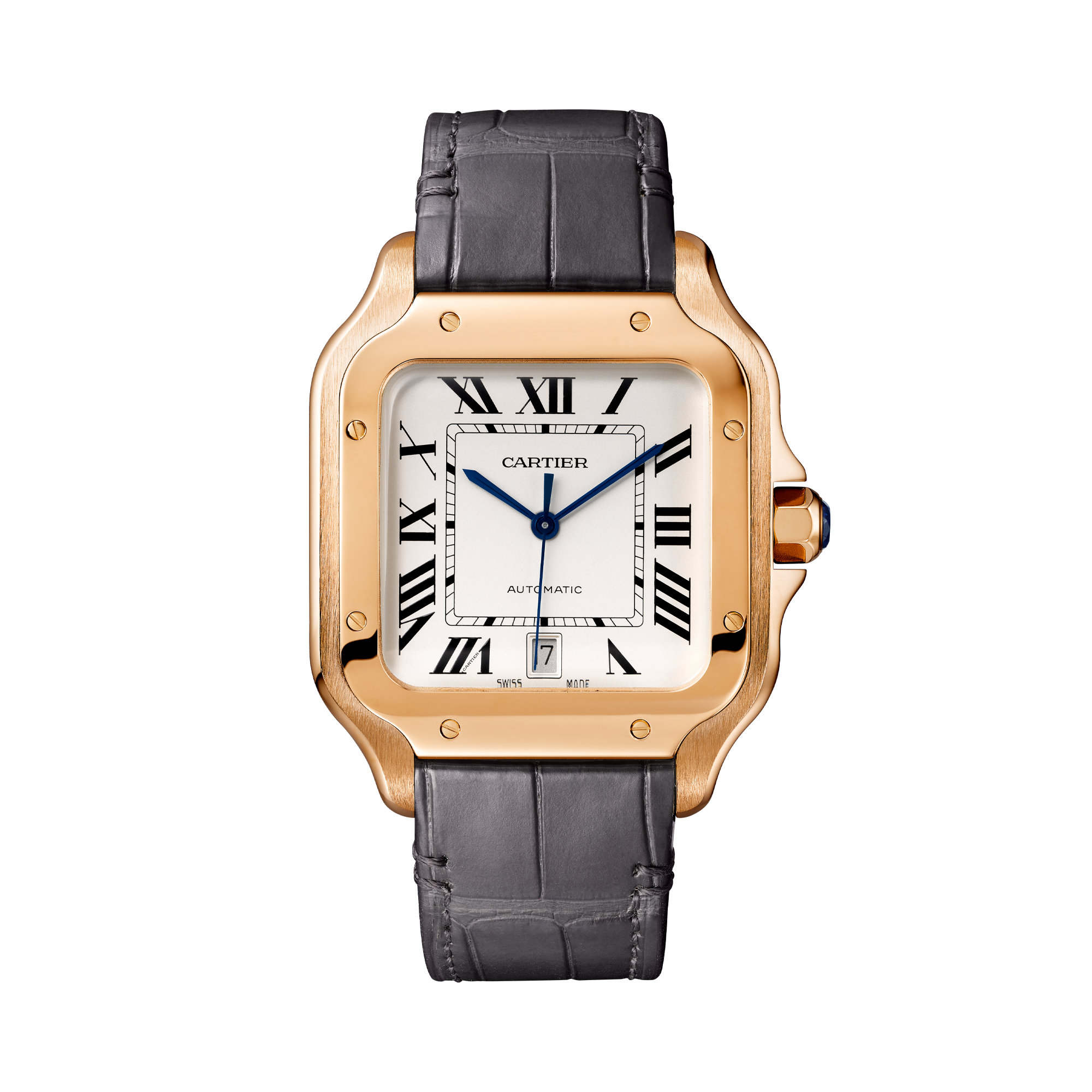 Cartier Santos de Cartier 39.8mm, Silver Dial, Roman Numeral_2