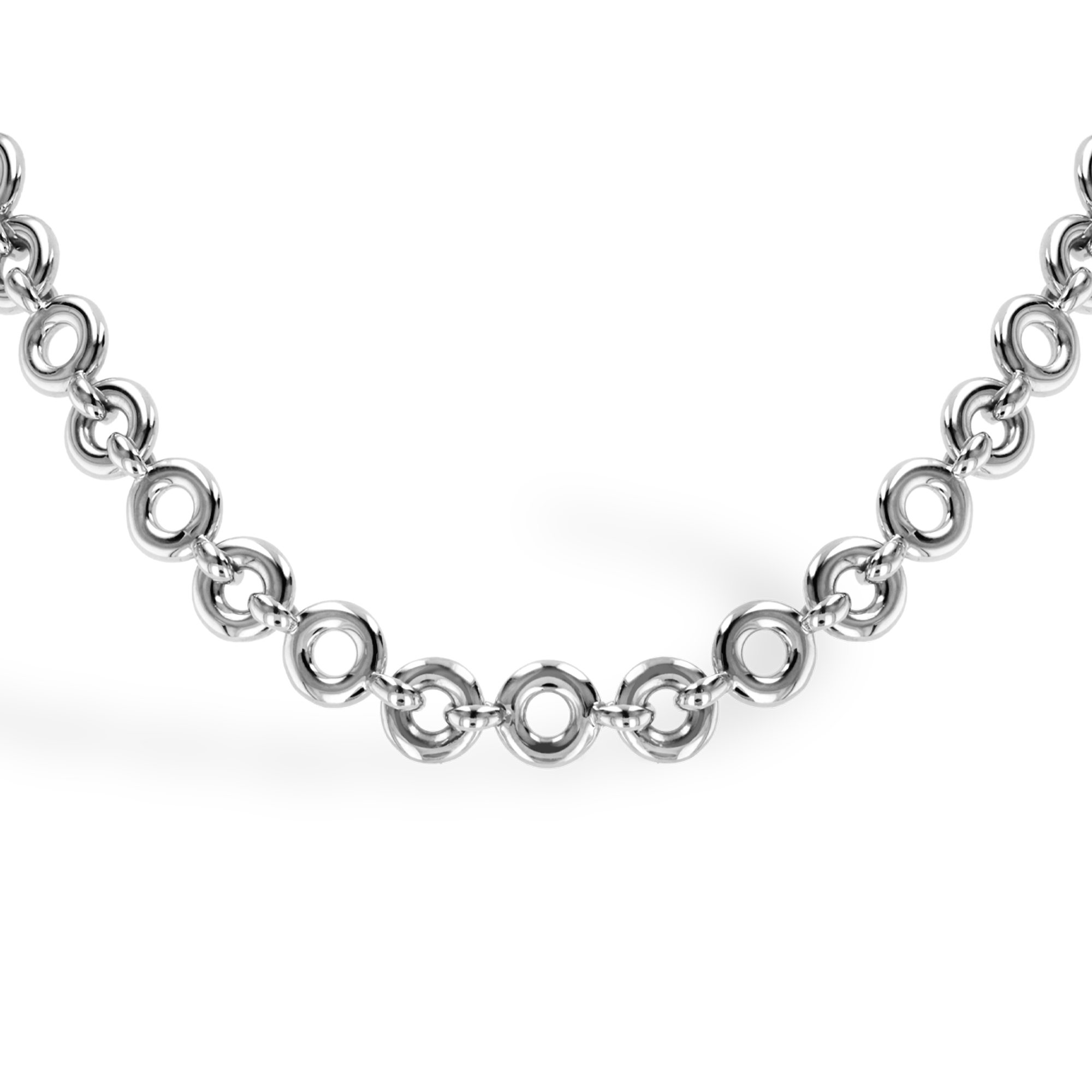 Rockchain Necklace 0.09ct in 18ct White Gold Brilliant Cut, Grain Set_2