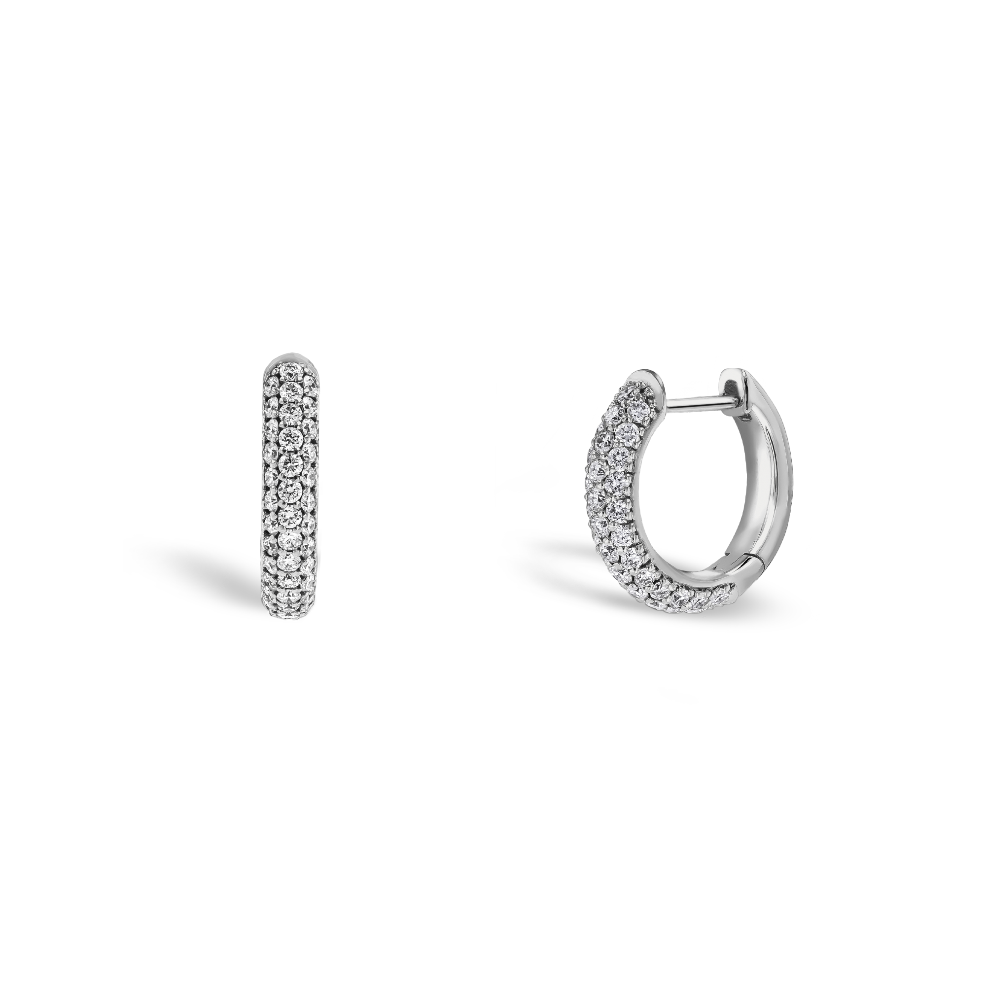 Diamond Hoop Earrings Brilliant Cut, Pave Set_1