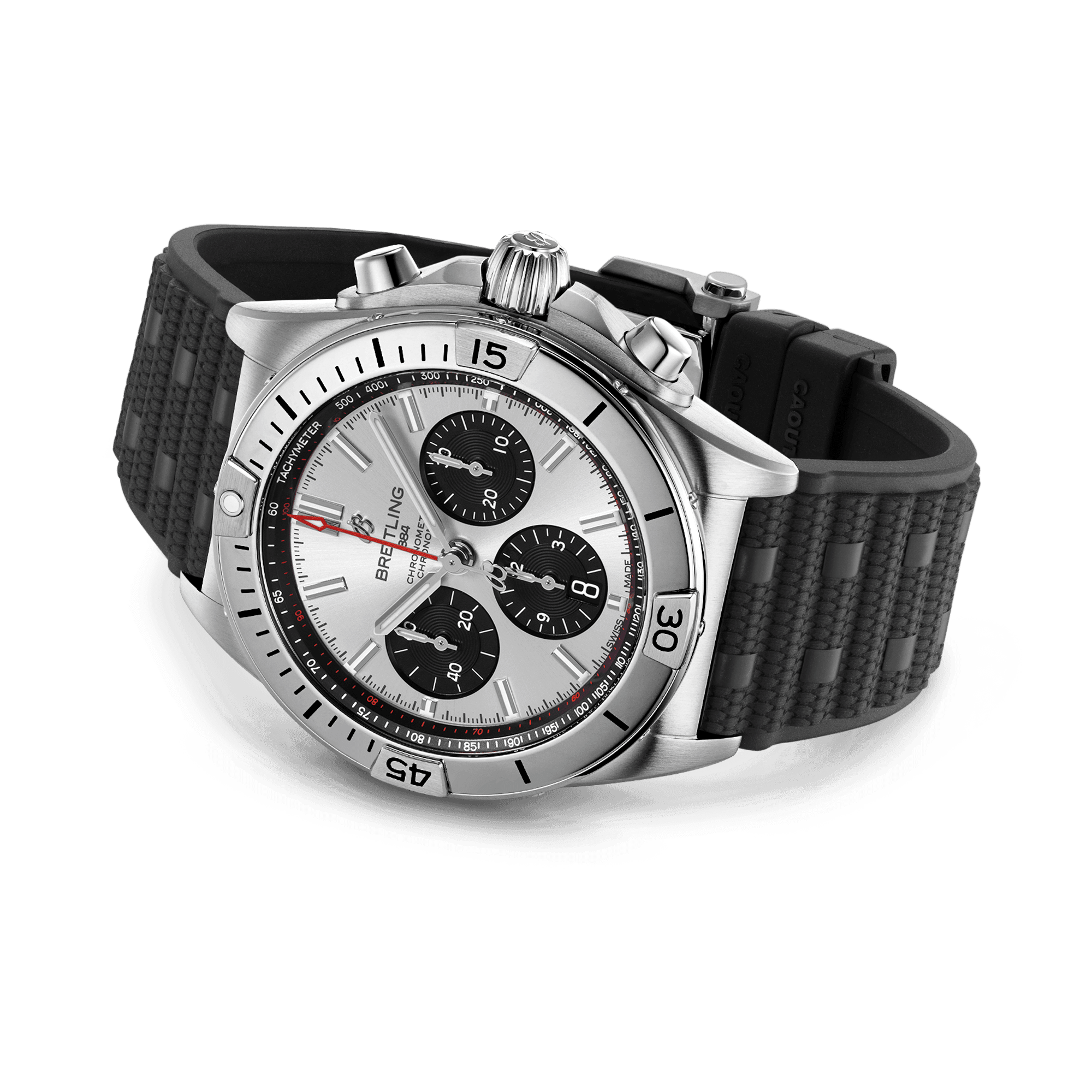 Breitling Chronomat B01 42mm, Silver Dial, Baton Numerals_3