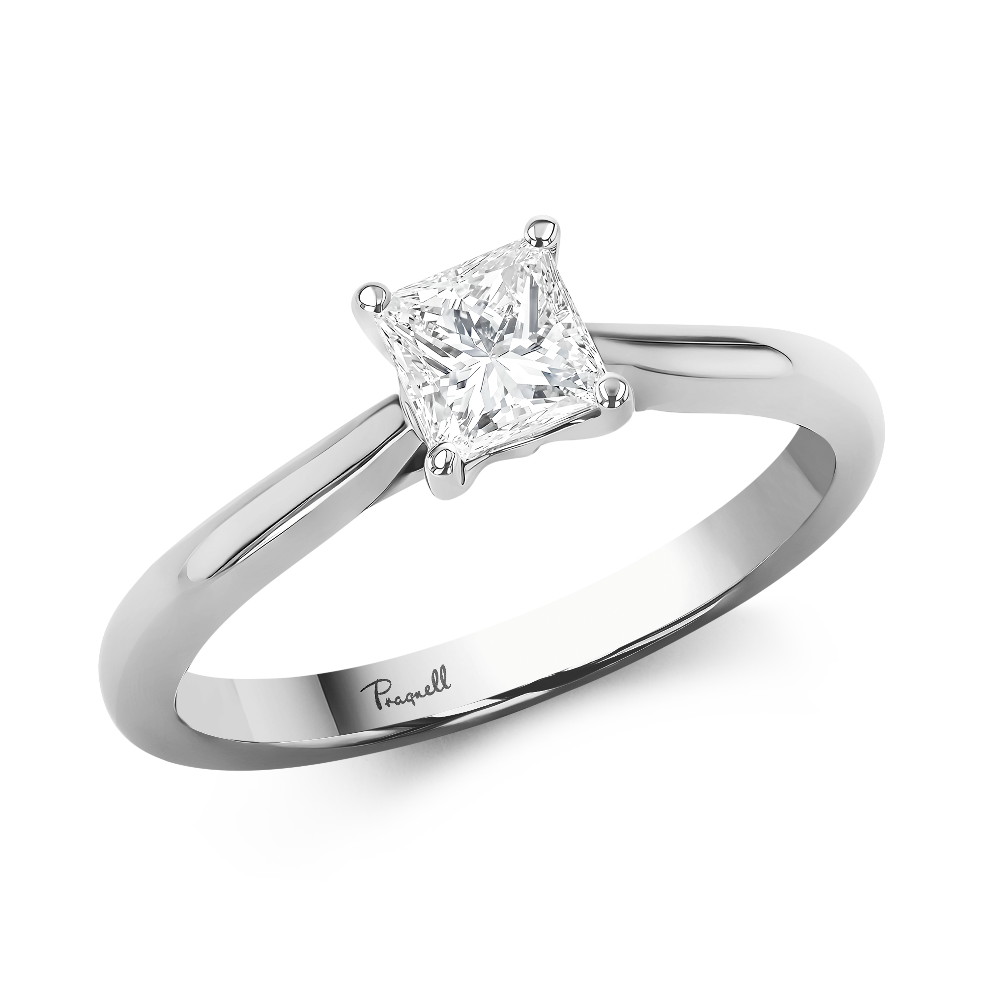 Gaia 0.50ct Diamond Solitaire Ring Princess Cut. Claw Set_1