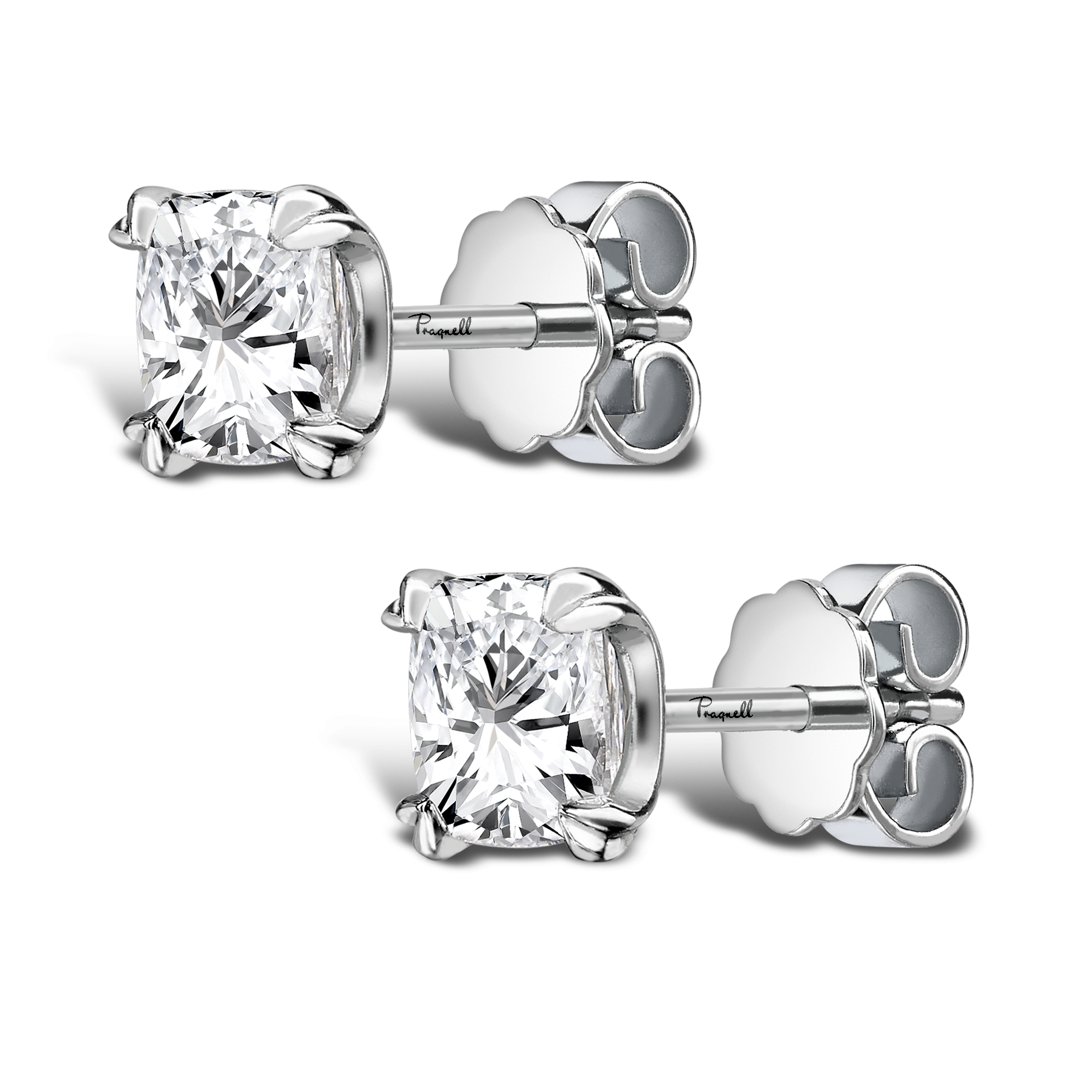 Windsor 2.01ct Cushion Cut Diamond Stud Earrings Cushion Cut, Claw Set_2