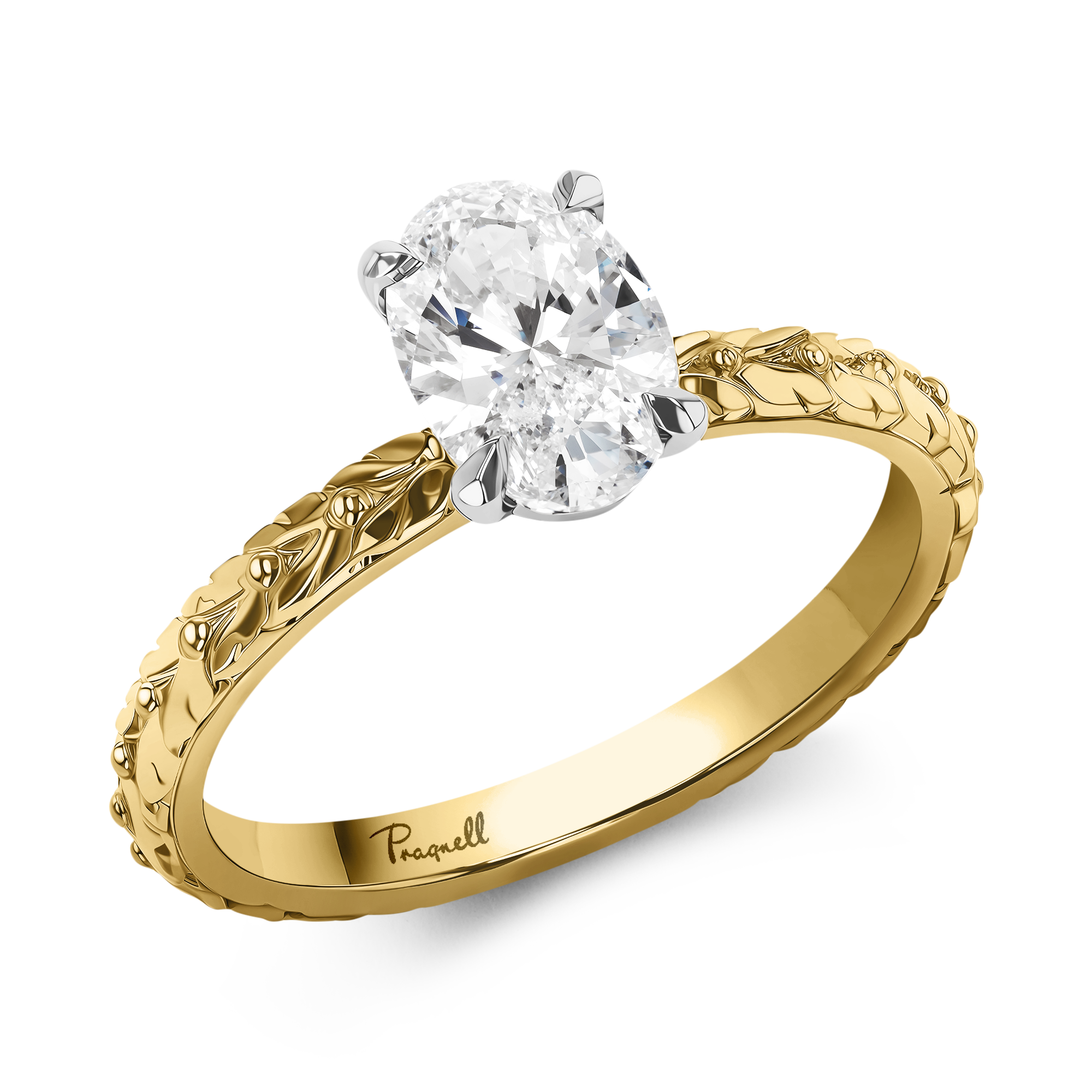 Apple Blossom 1.01ct Oval Diamond Solitaire Ring Oval Cut, Claw Set_1