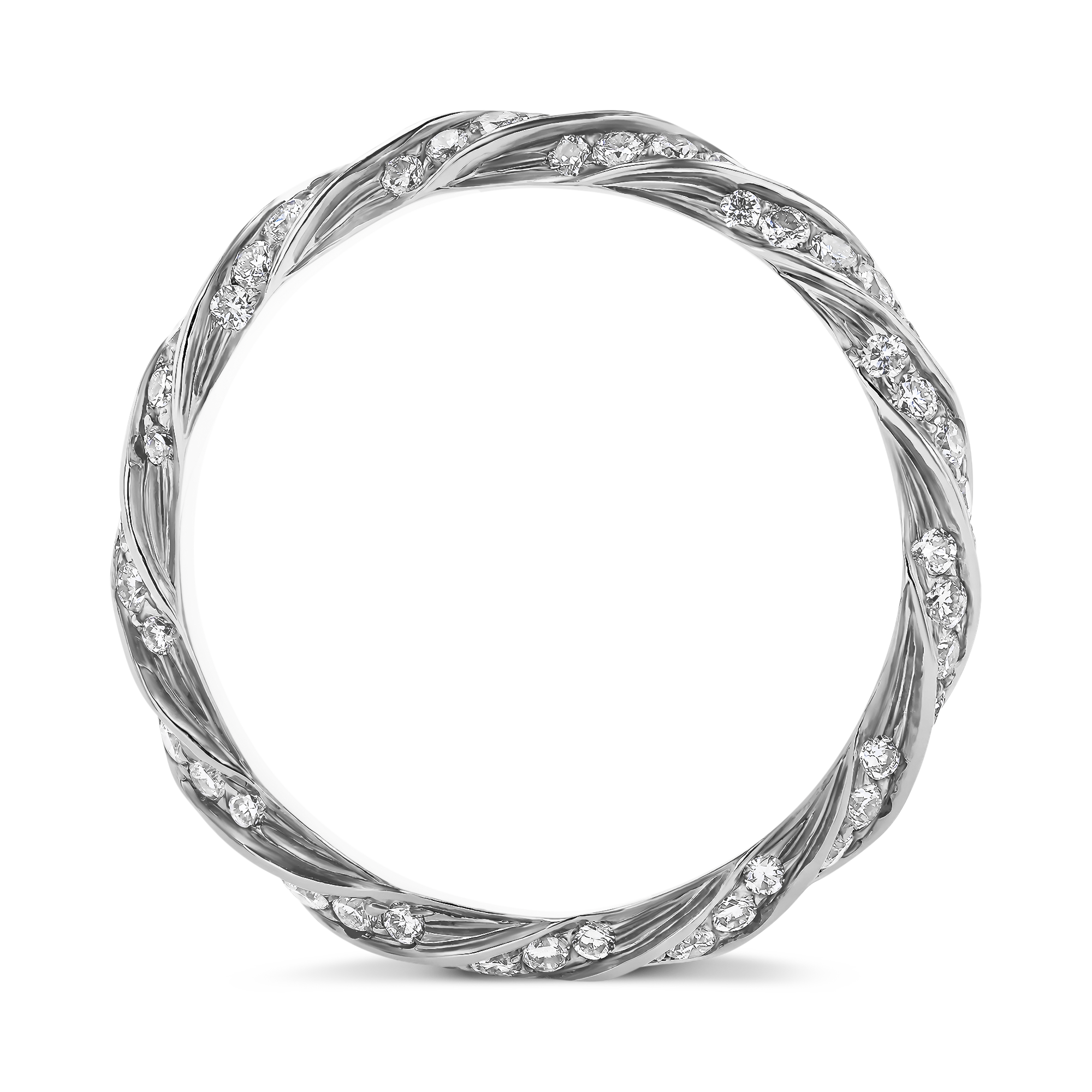 Brilliant Cut 0.80ct Twist Eternity Ring in Platinum Brilliant Cut, Grain Set_3