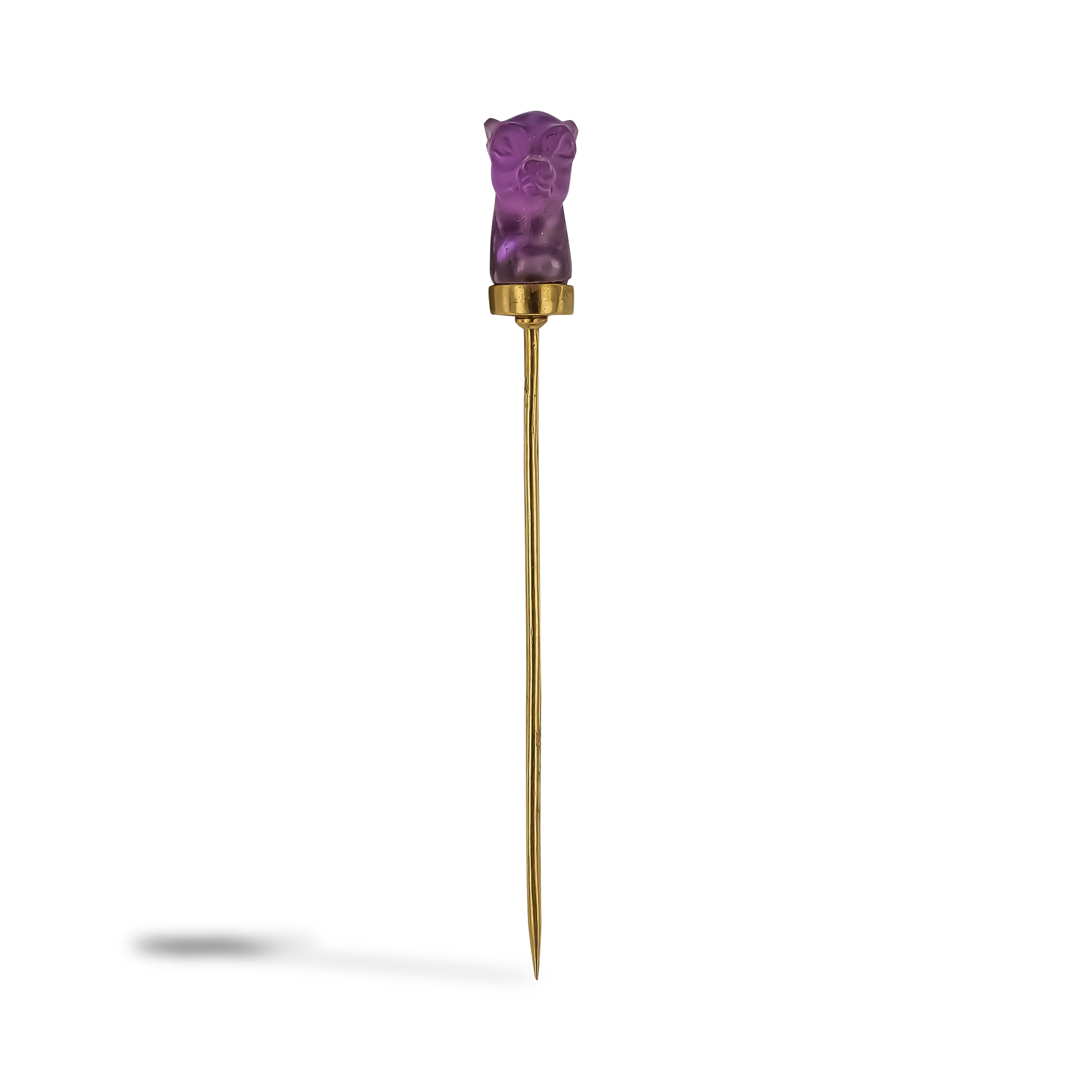 Belle Epoque Amethyst Greyhound Head Stick Pin _2