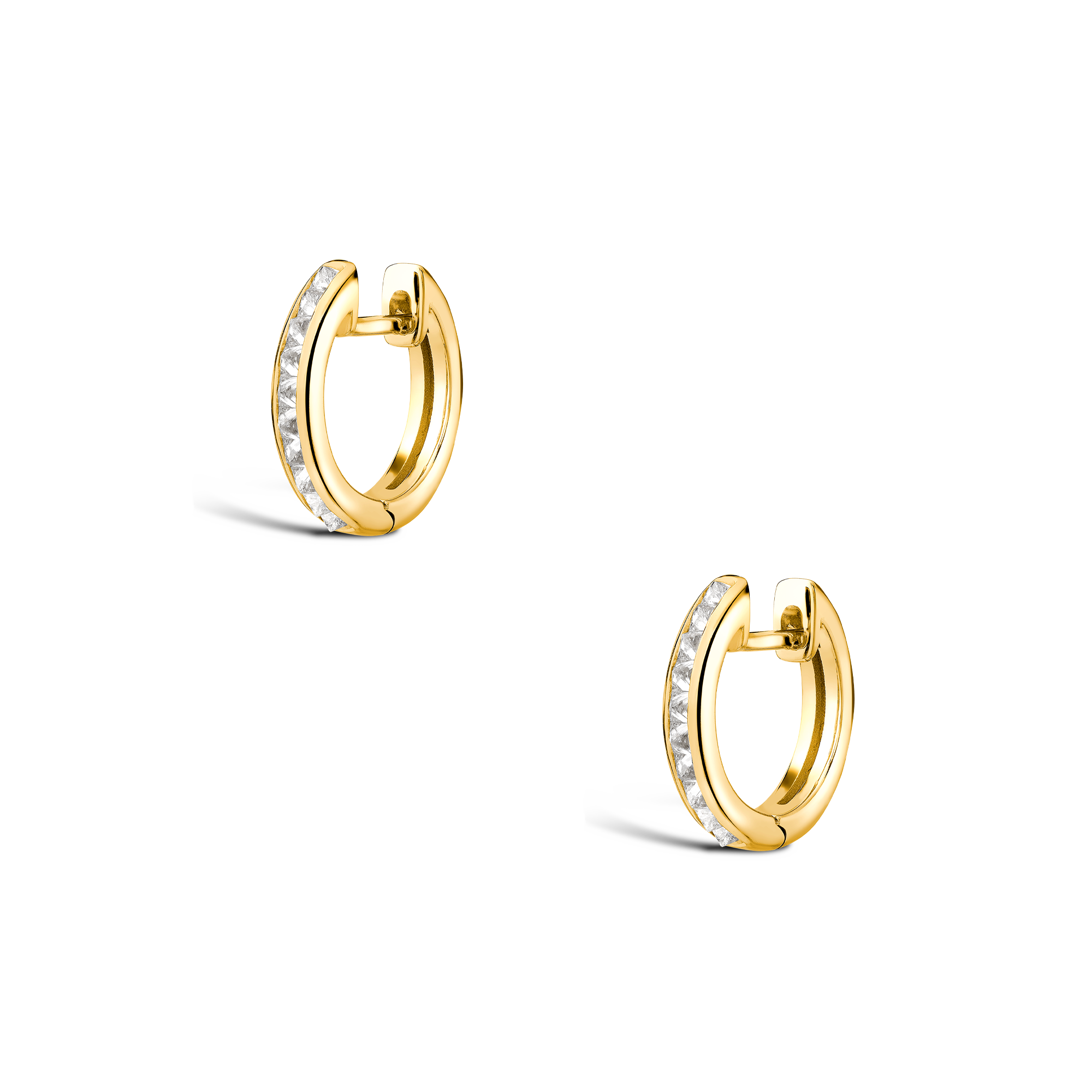 RockChic Diamond Hoop Earrings Princess Cut, Channel Set_3