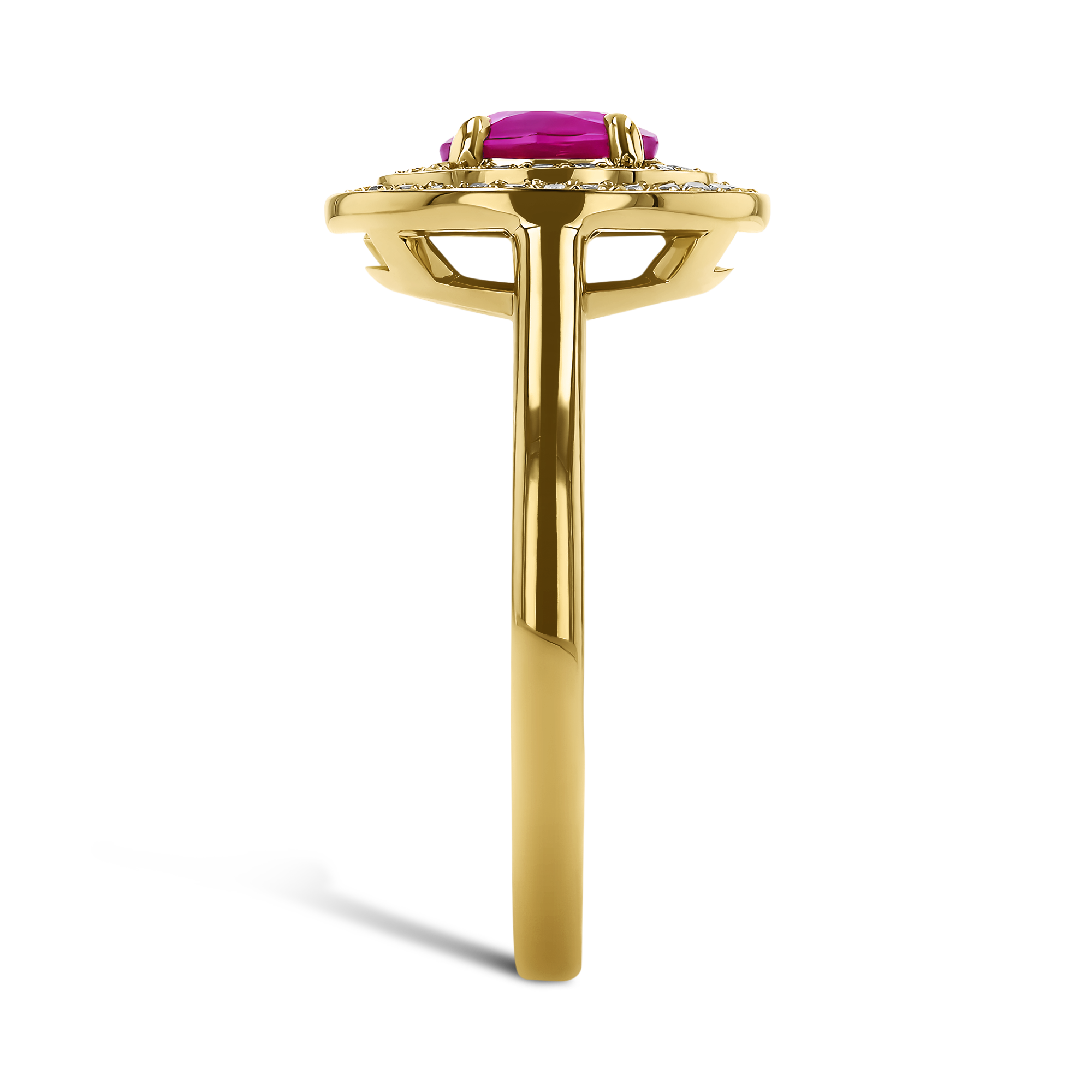 Oval Cut 1.08ct Ruby and Diamond Target Ring Oval Cut, Claw Set_4