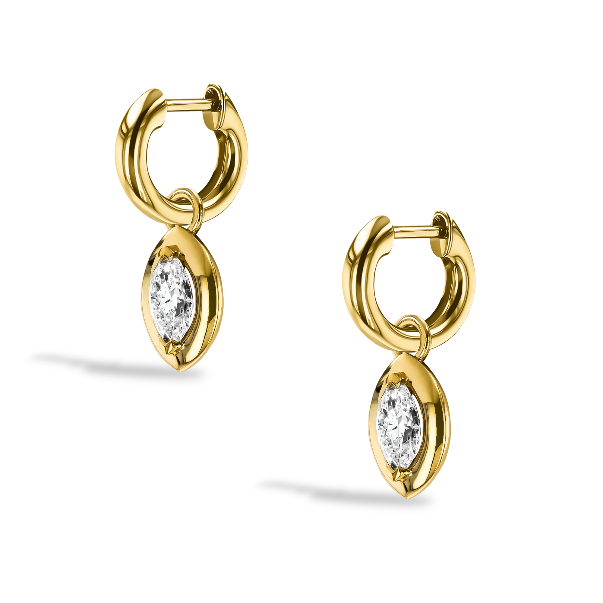 Skimming Stone 1.14ct Marquise Diamond Drop Earrings Marquise Cut, Claw Set_3