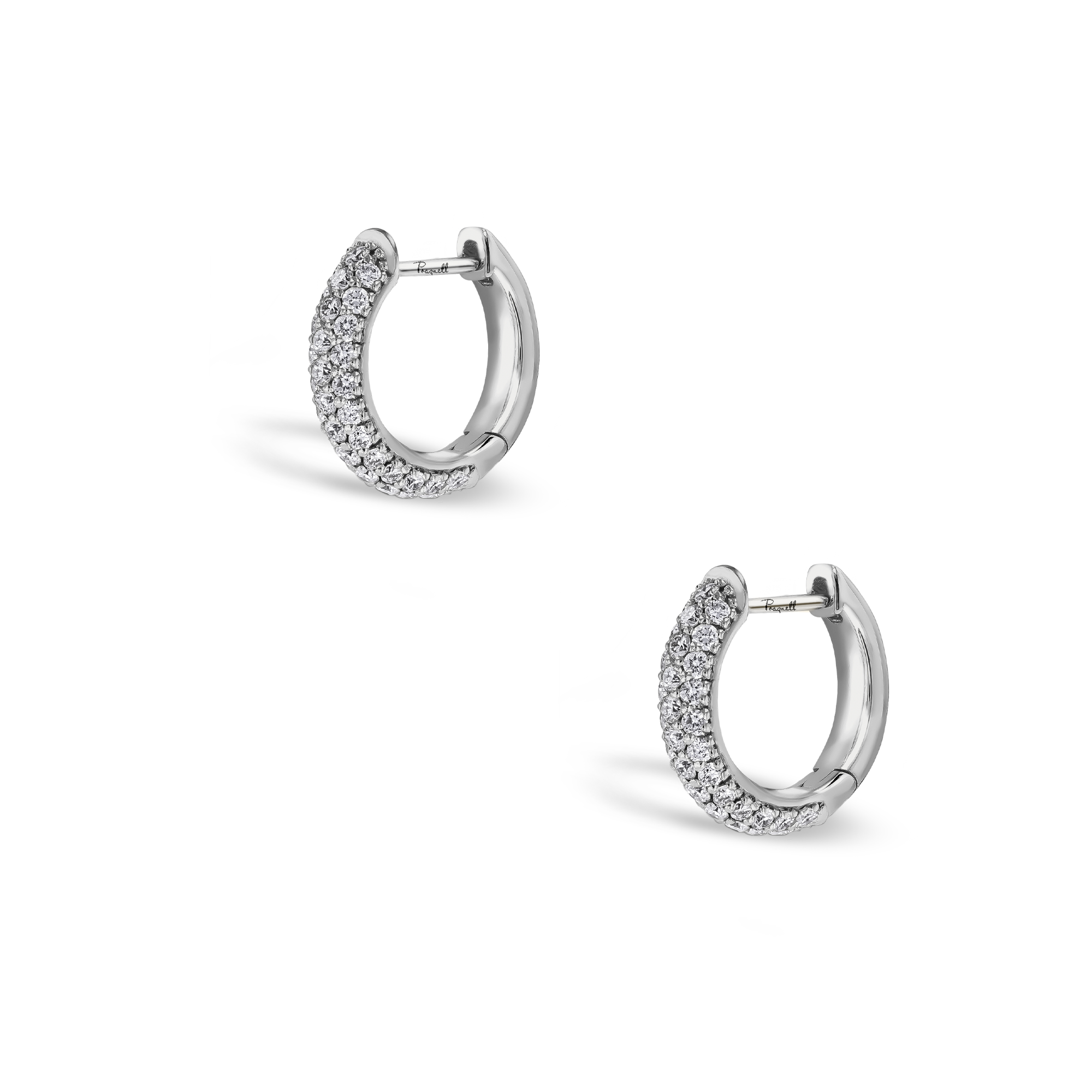 Diamond Hoop Earrings Brilliant Cut, Pave Set_3