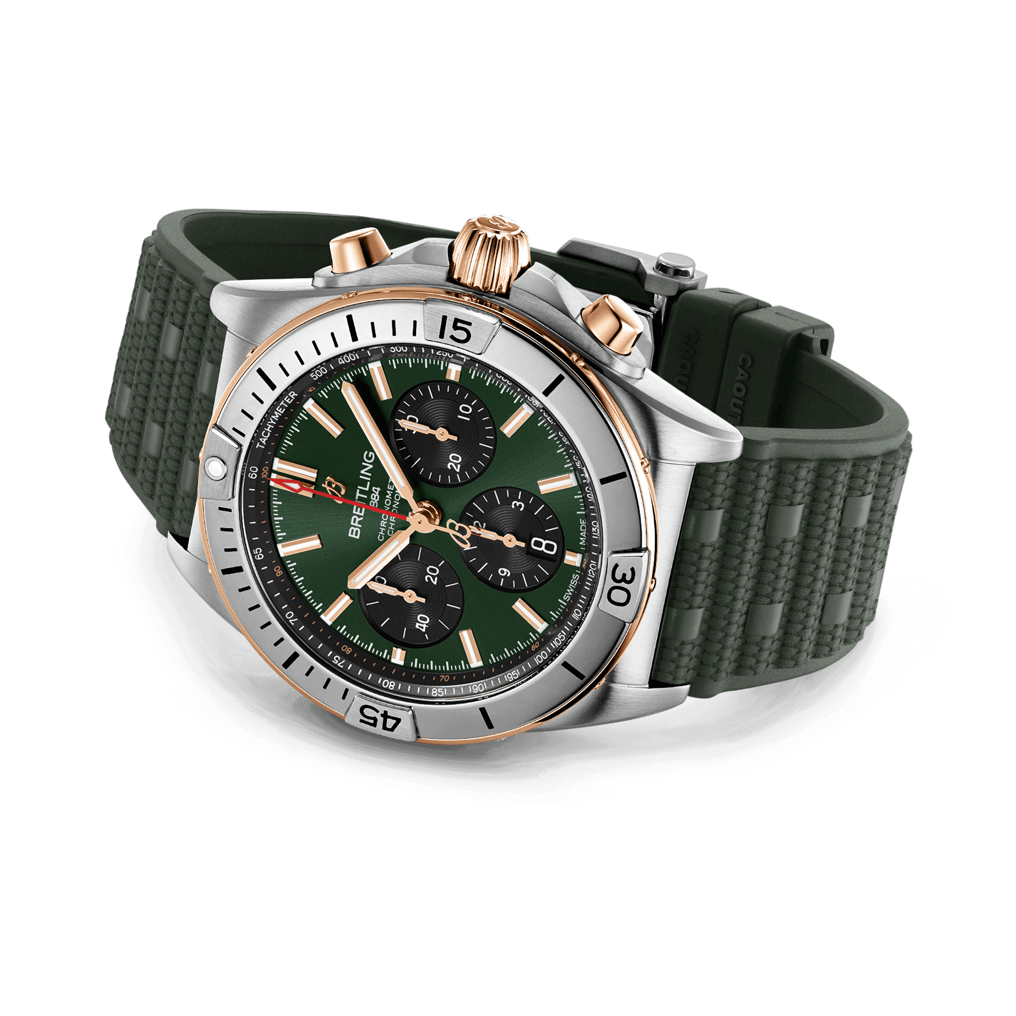 Breitling Chronomat B01 42mm, Green Dial, Baton Numerals_3