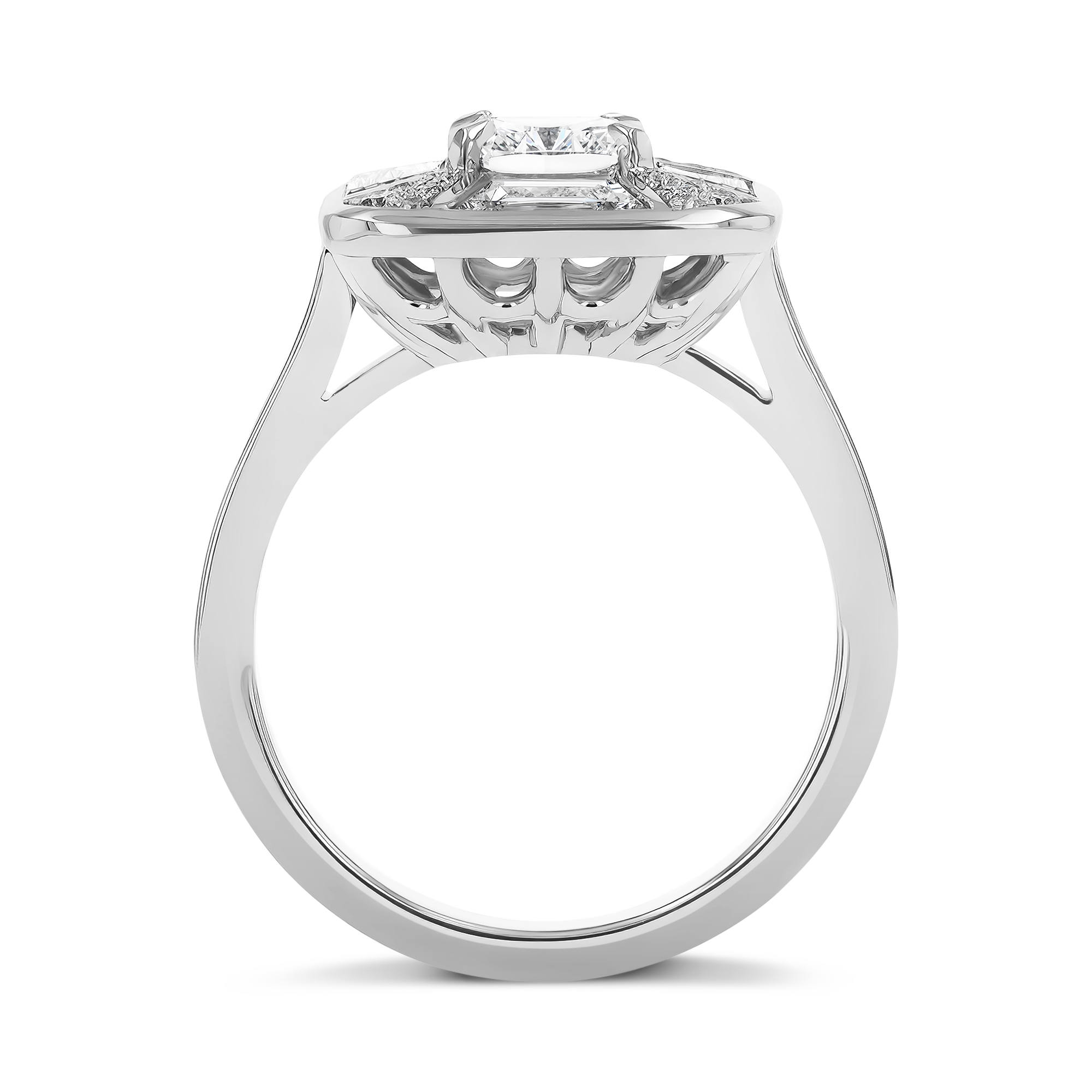 Coronation Setting Cushion Cut Diamond Ring Cushion Cut, Four Claw Set_3