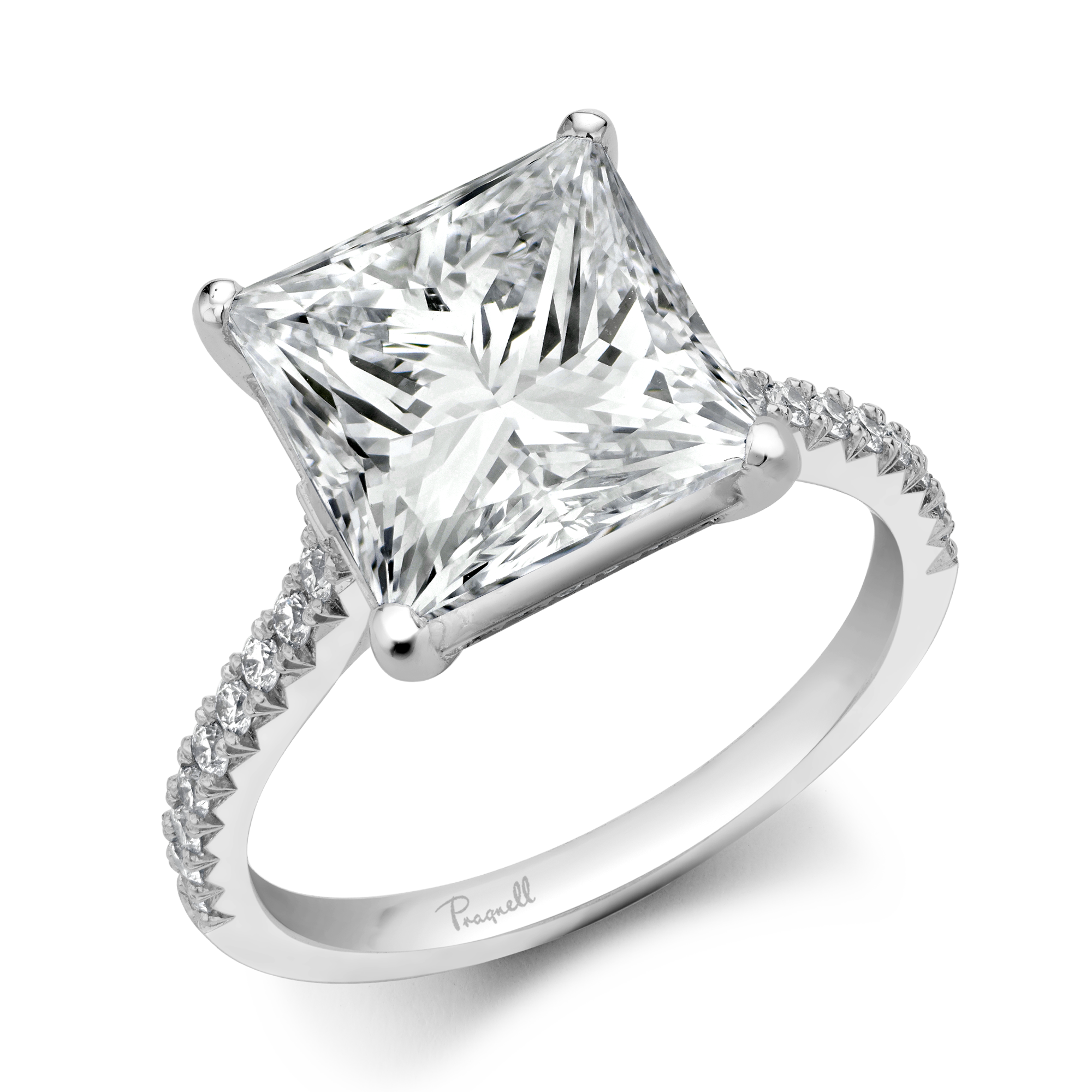 Aurora 5.05ct Diamond Solitaire Ring Princess Cut, Channel Set_1