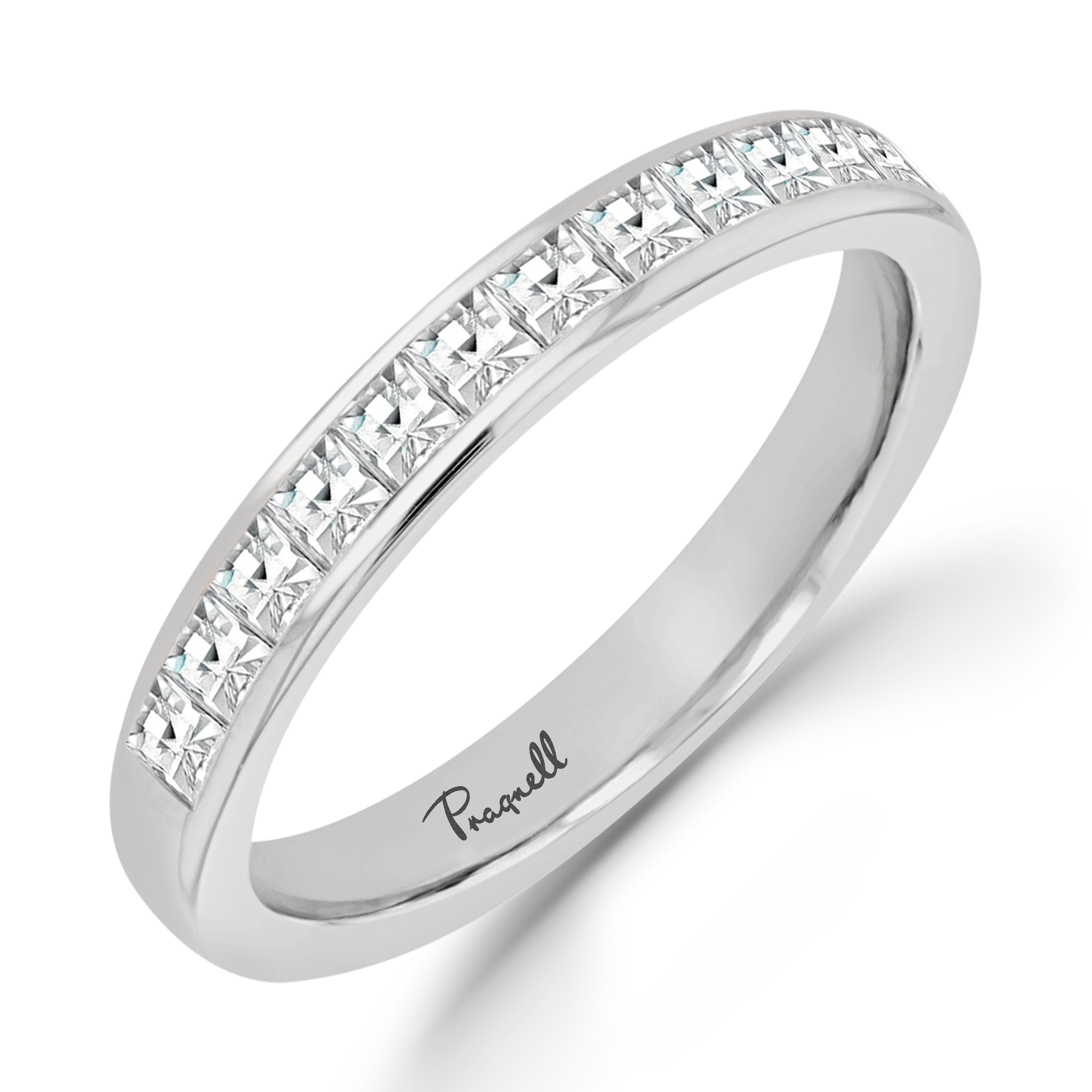 French Cut Diamond Half Eternity Ring French Cut, Half Eternity, Channel Set_1