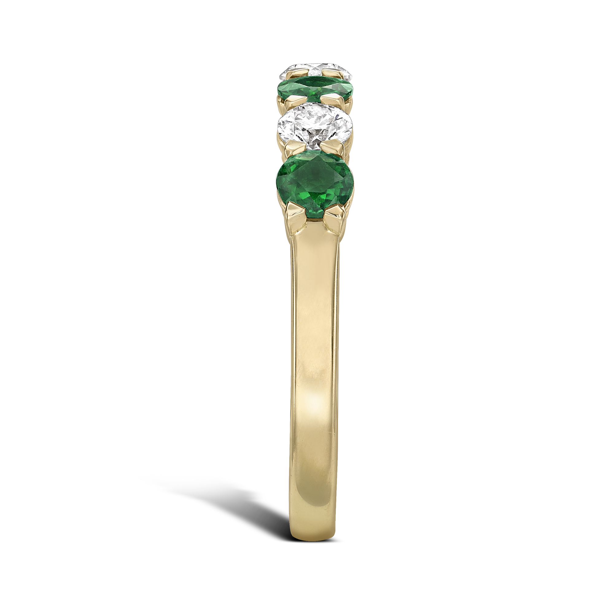 Emerald and Diamond Seven-Stone Ring Brilliant Cut, Seven-Stone, Claw Set_4