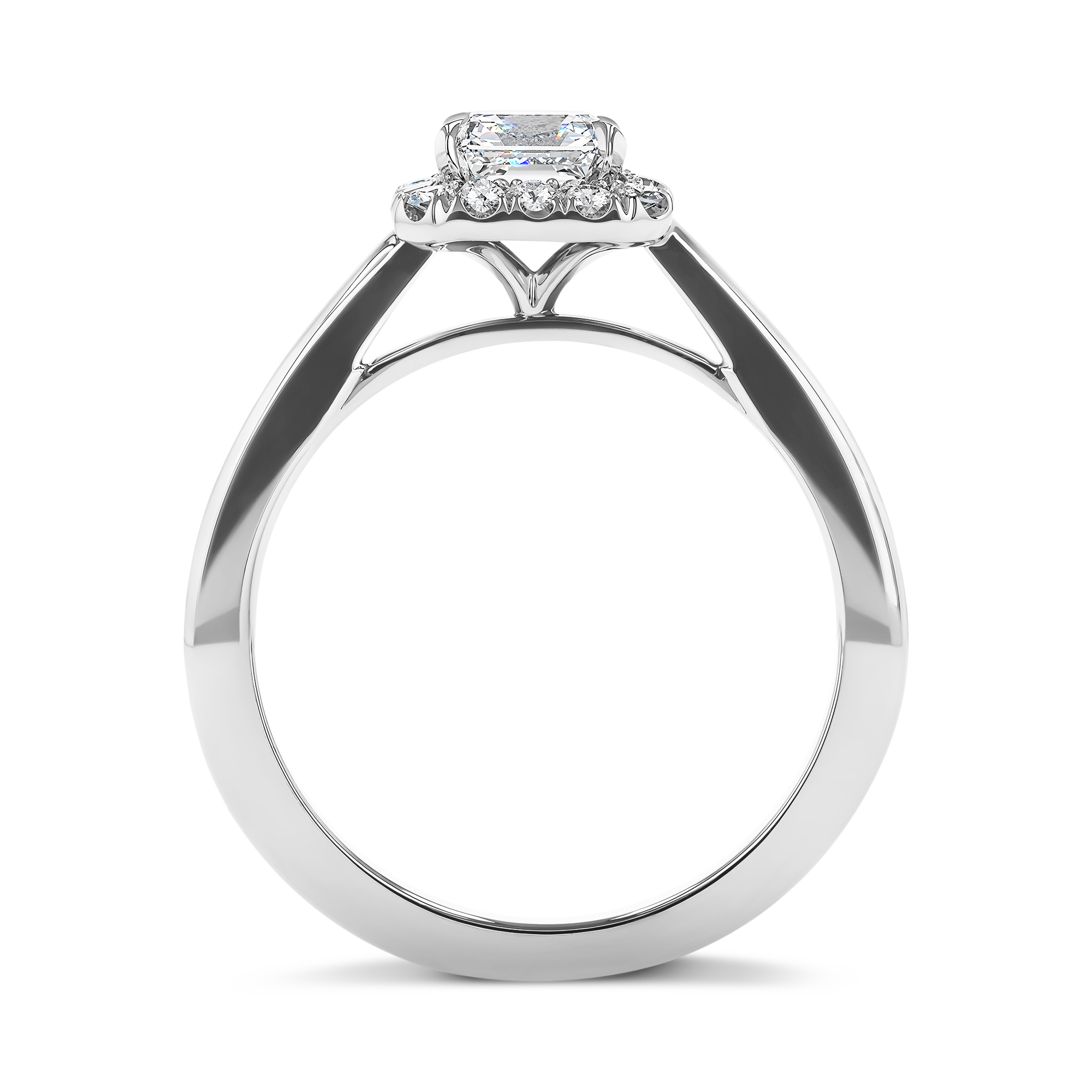 Cushion Cut 1.04ct Diamond Cluster Ring Cushion modern cut, Claw set_3