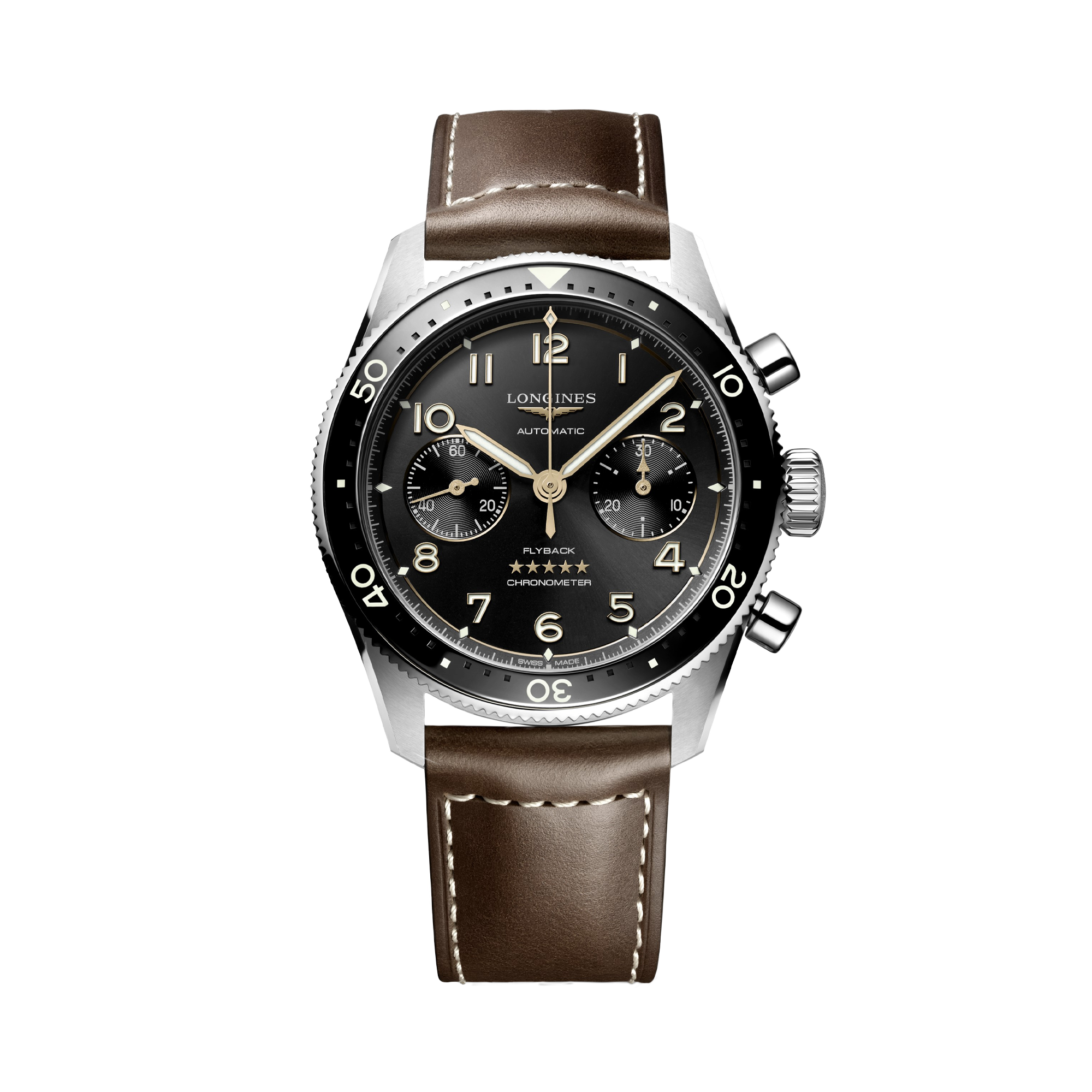 Longines Spirit 42mm, Black Dial, Arabic Numerals_1