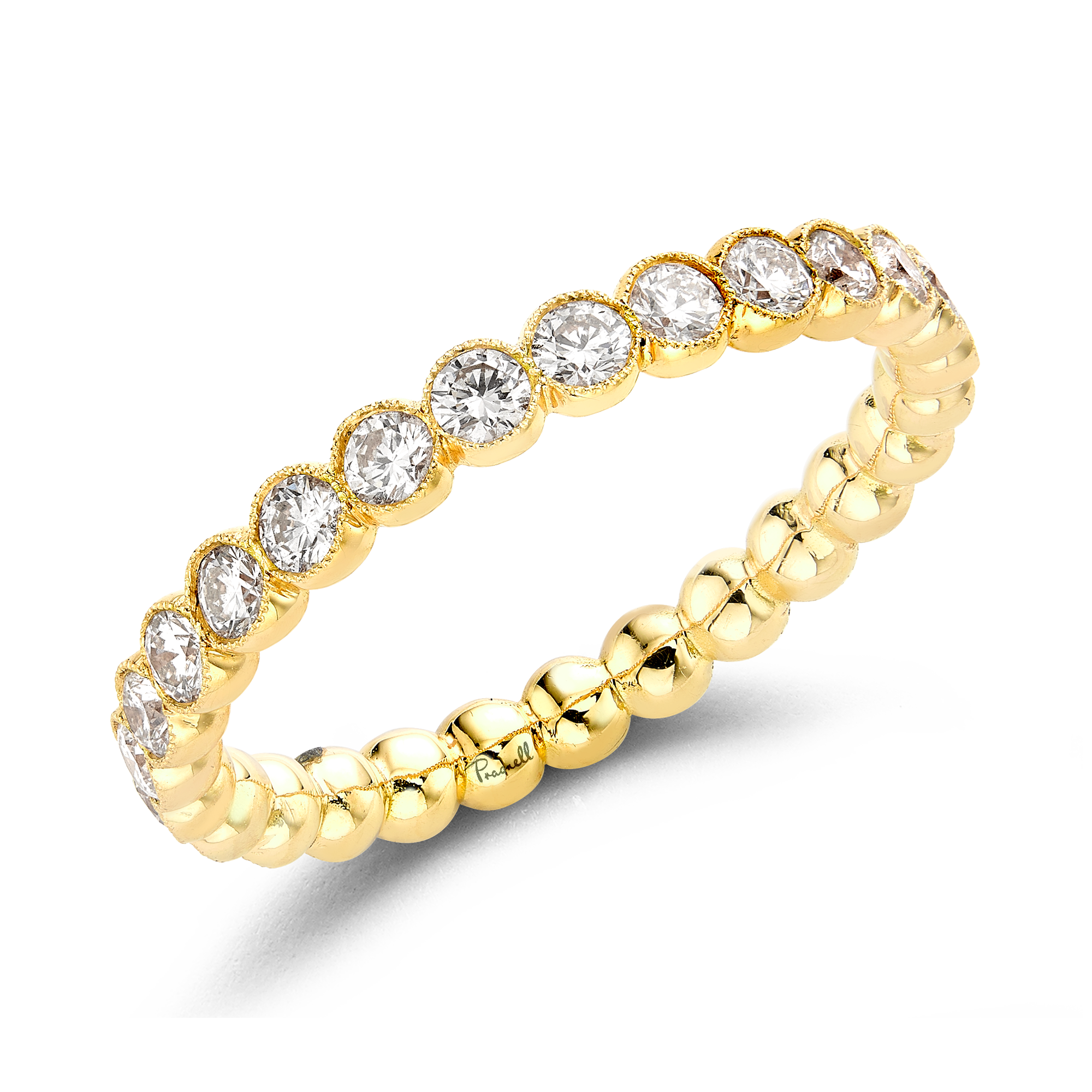 Diamond Dot 0.97ct Full Eternity Ring Brilliant Cut, Millegrain Set_1