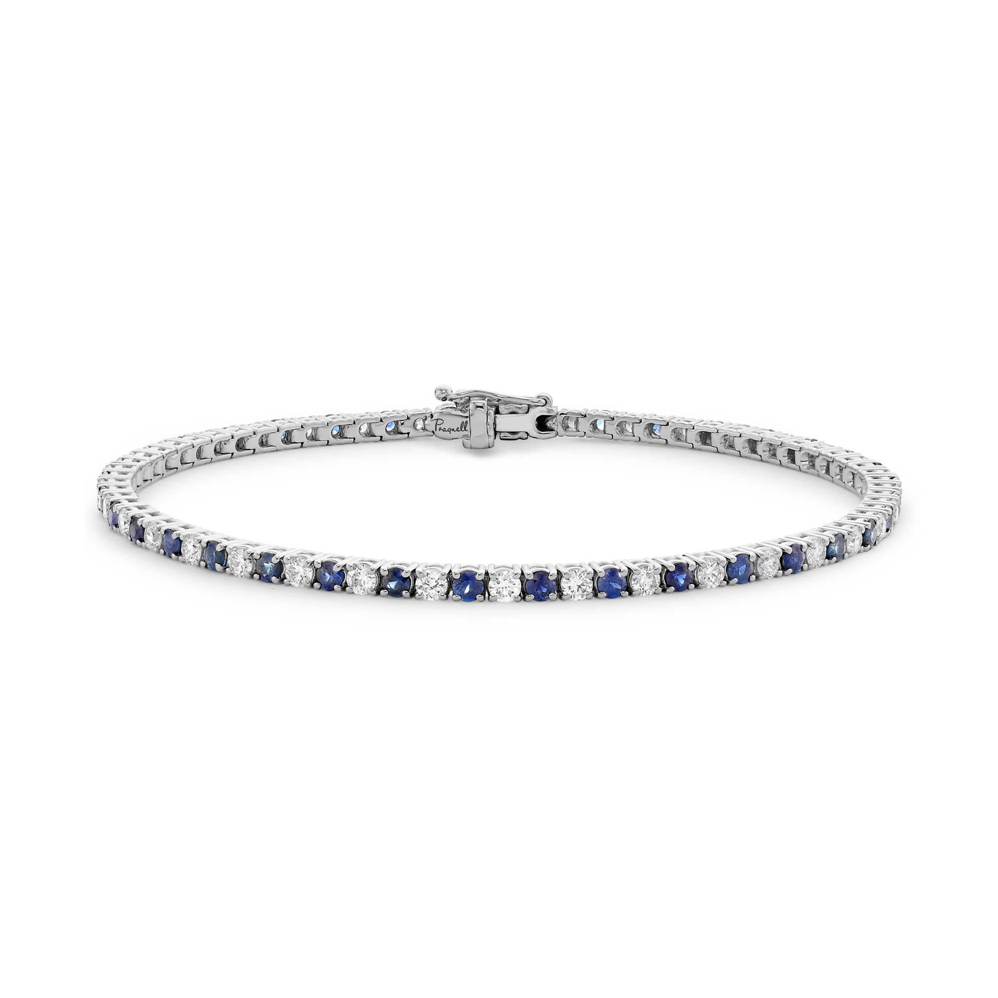 Sapphire & Diamond Line Bracelet Brilliant cut, Claw set_1