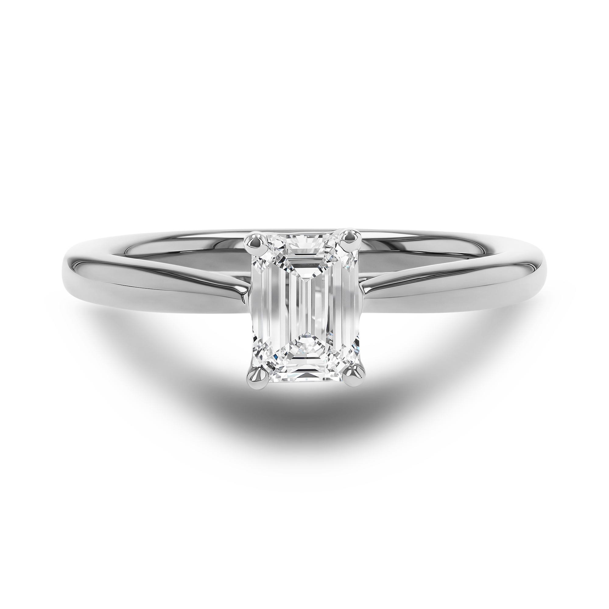Classic 0.70ct Diamond Ring Emerald Cut, Claw Set_2