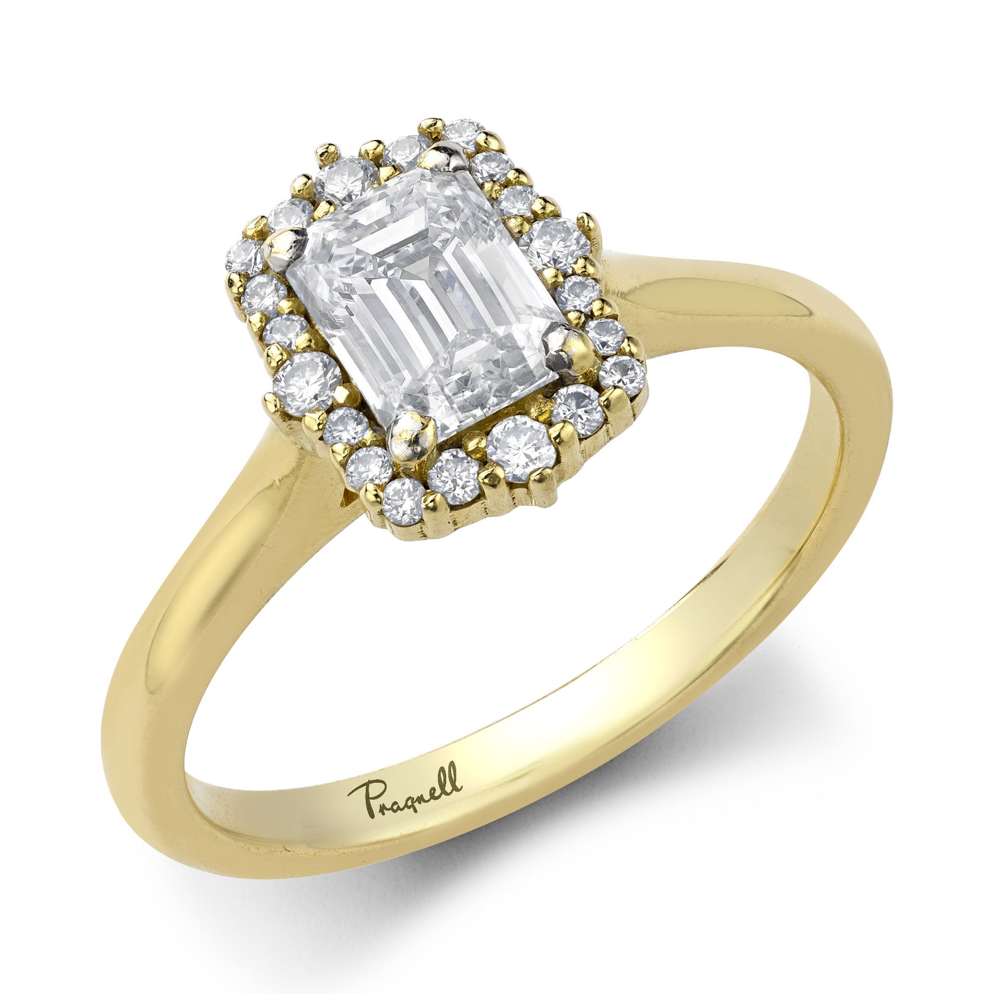 Classic 0.90ct Diamond Cluster Ring Emerald Cut, Claw Set_1