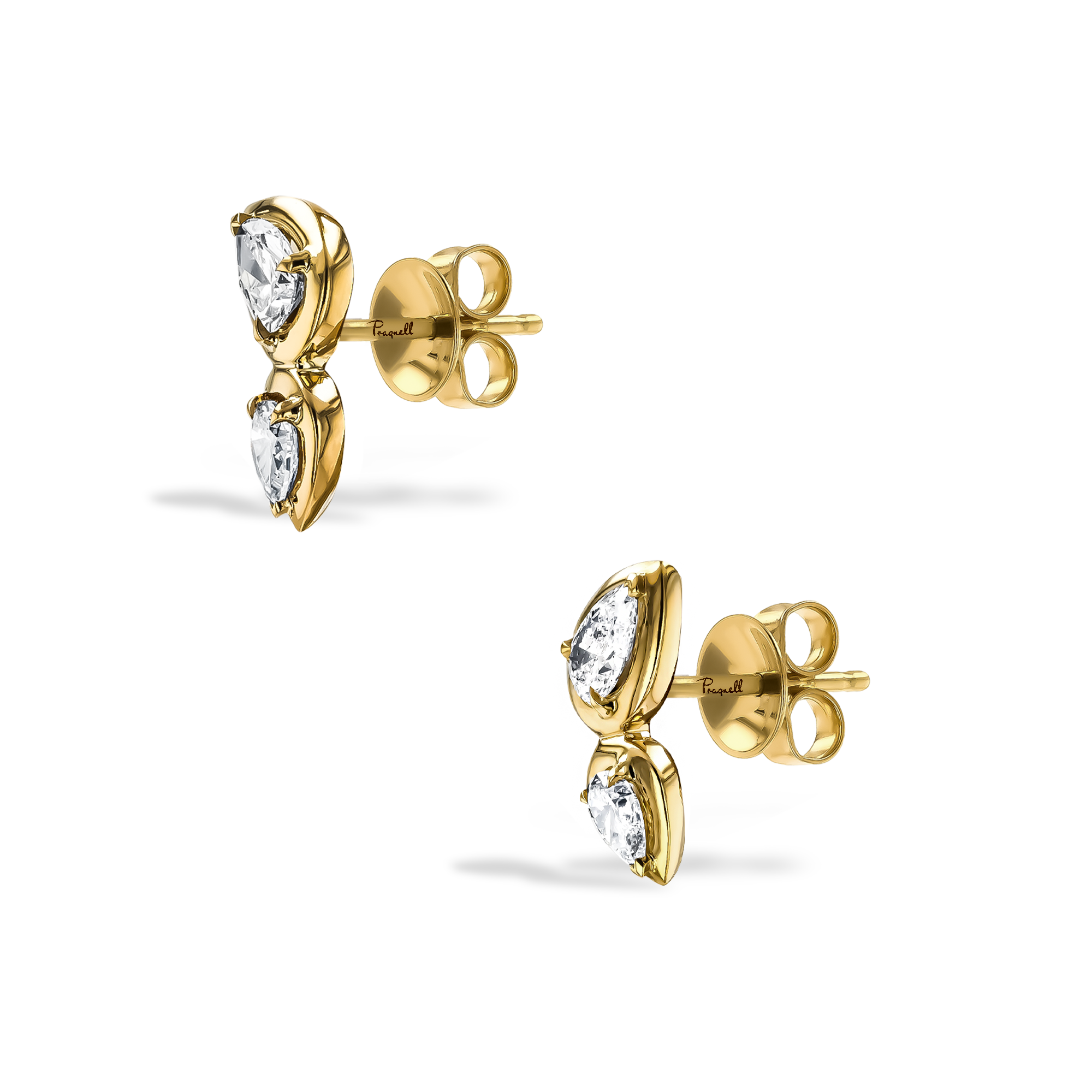 Skimming Stone 0.74ct Diamond Stud Earrings Pearshape, Claw Set_2