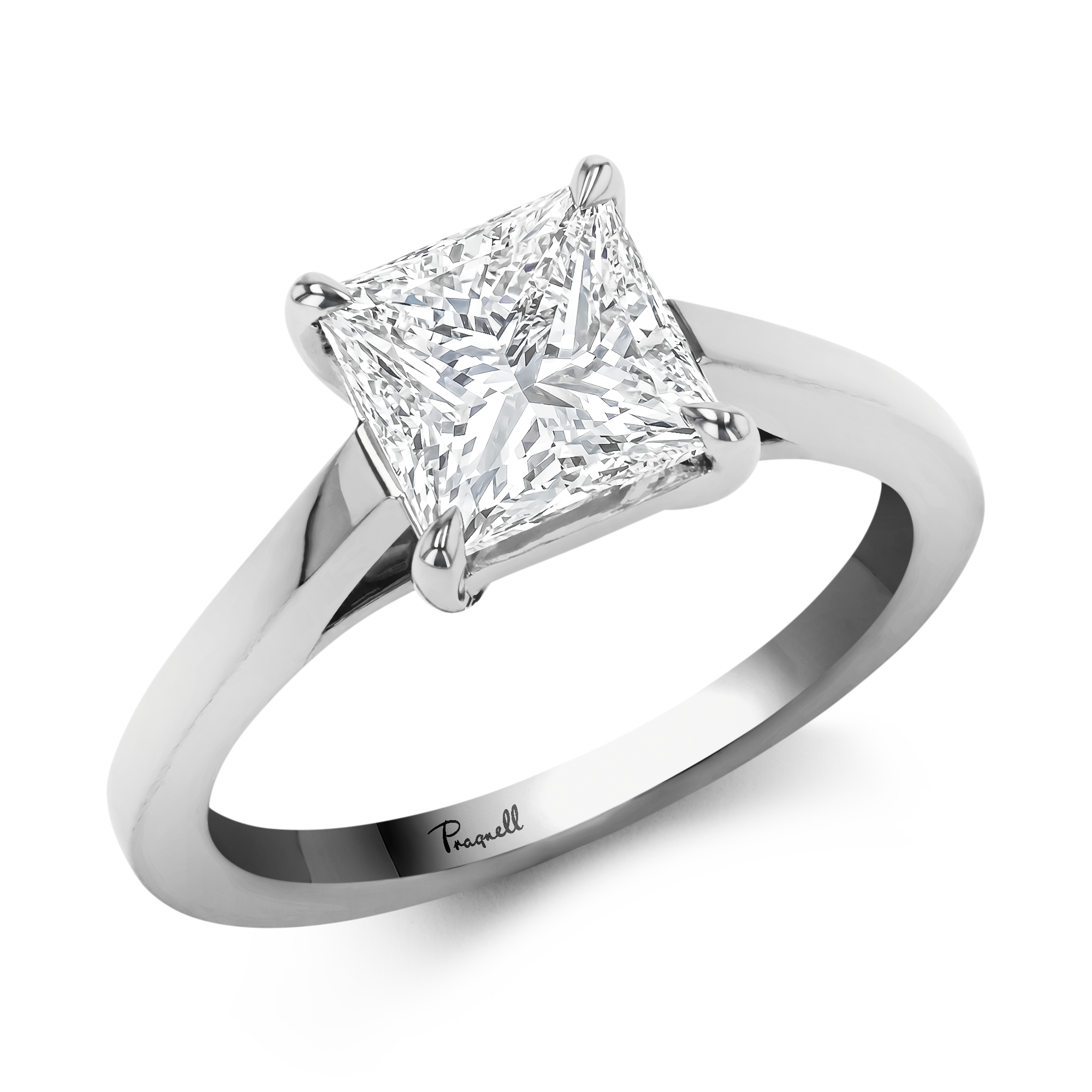 2.01CT Diamond Solitaire Ring Princess Cut, Solitaire, Four Claw Set_1