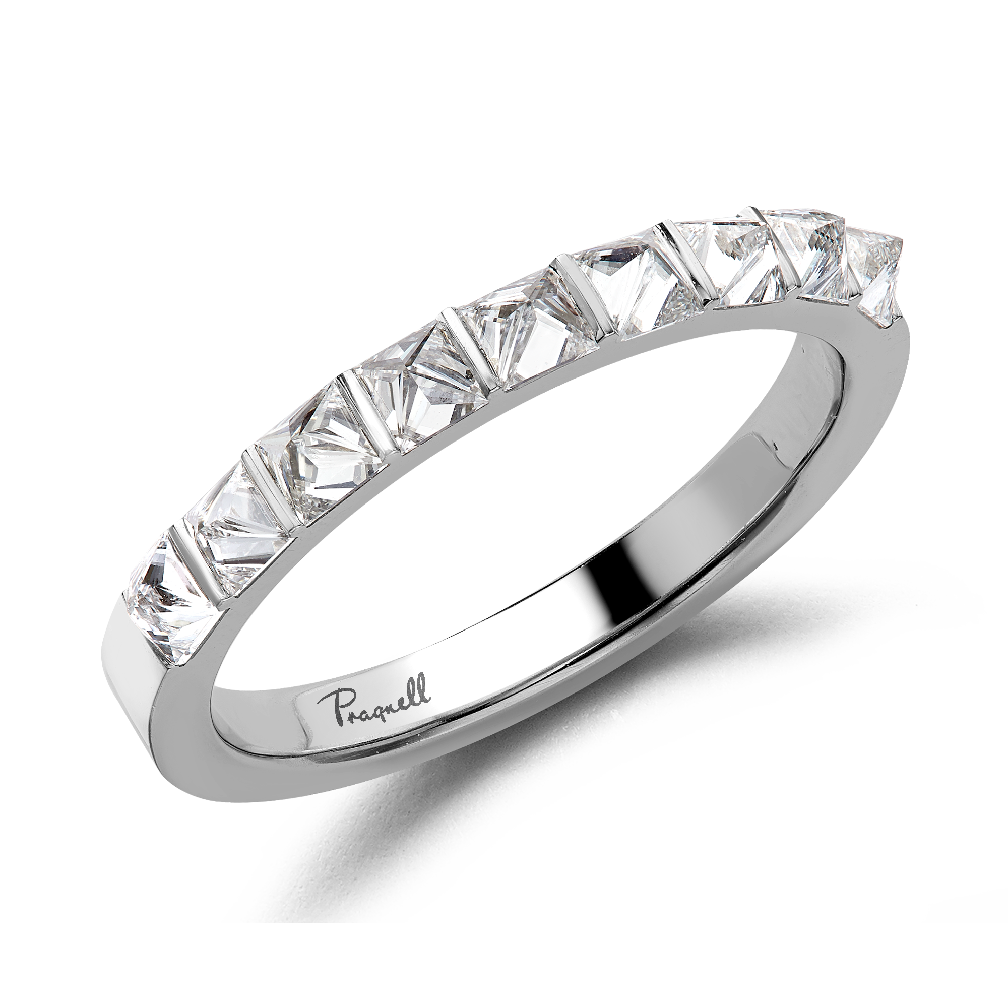 RockChic 0.79ct Diamond Half Eternity Ring Inverted Princess Cut, Bar Set_1