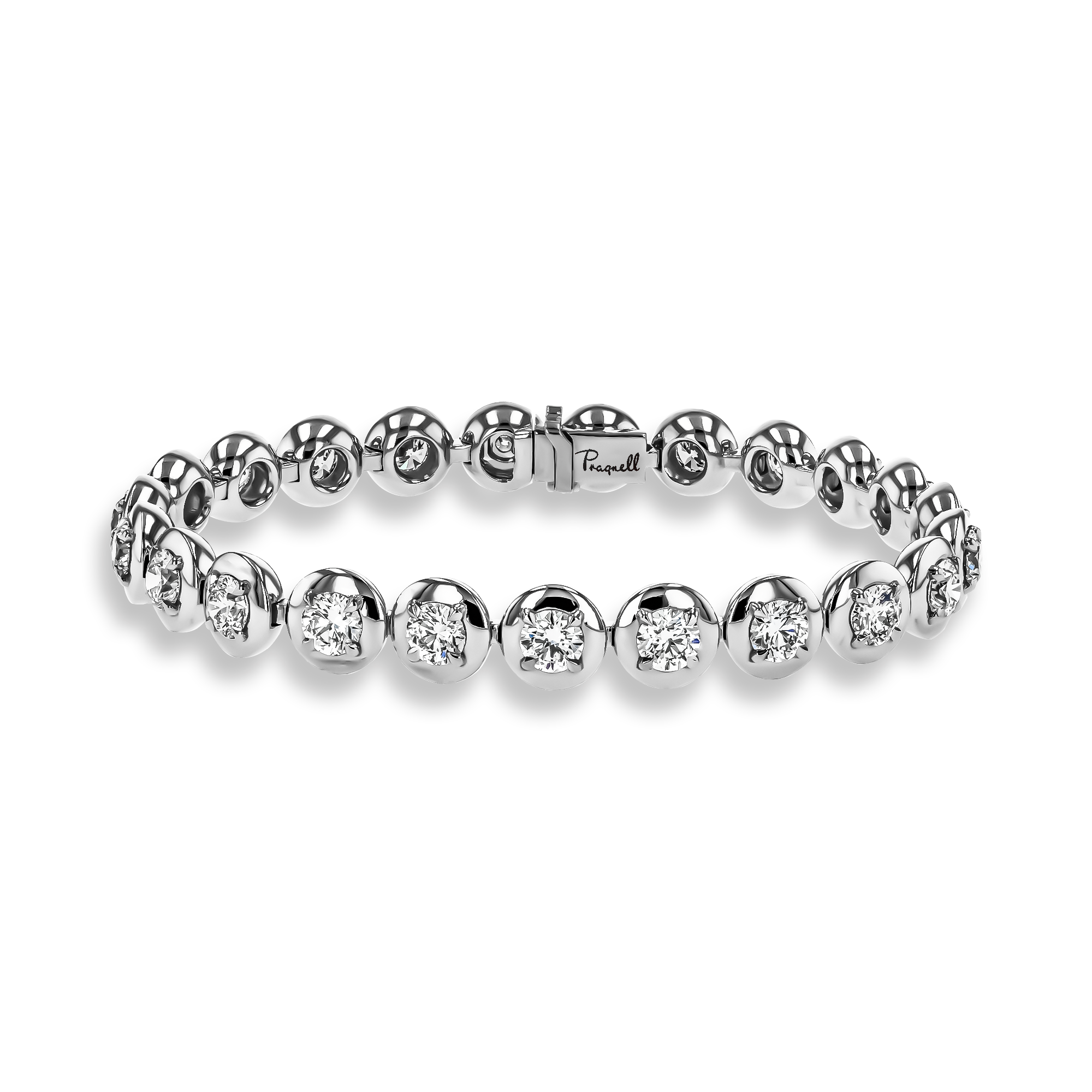 Skimming Stone 7.95ct Botswana Diamond Line Bracelet Brilliant cut, Claw set_1