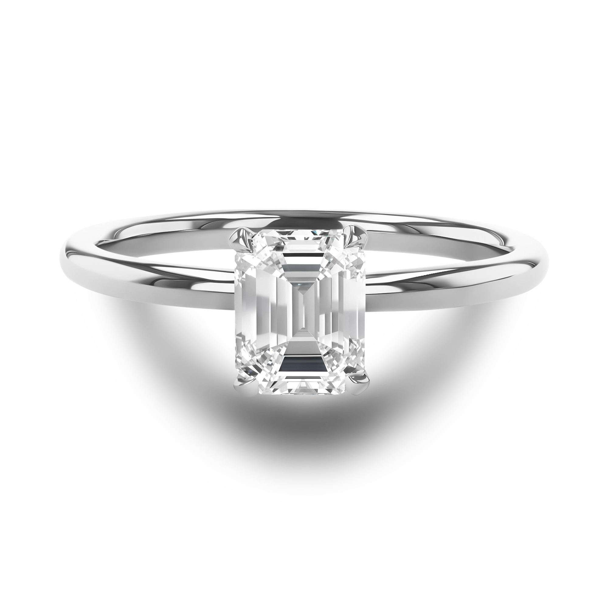 Classic 1.00ct Diamond Ring Emerald Cut, Claw Set_2