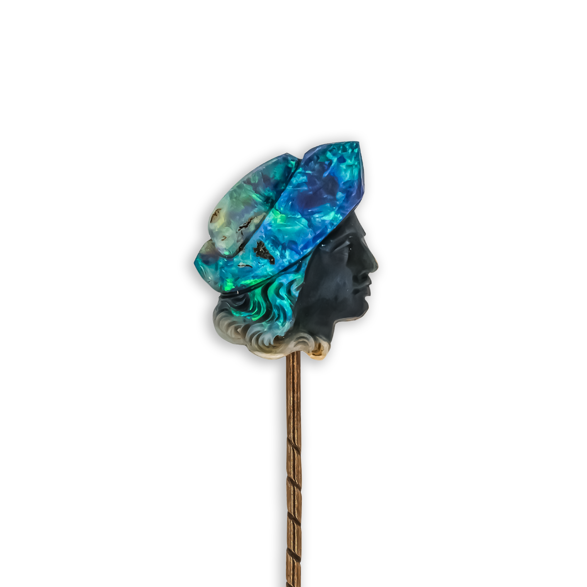 Victorian Opal Renaissance Cameo Stick Pin Carved_2