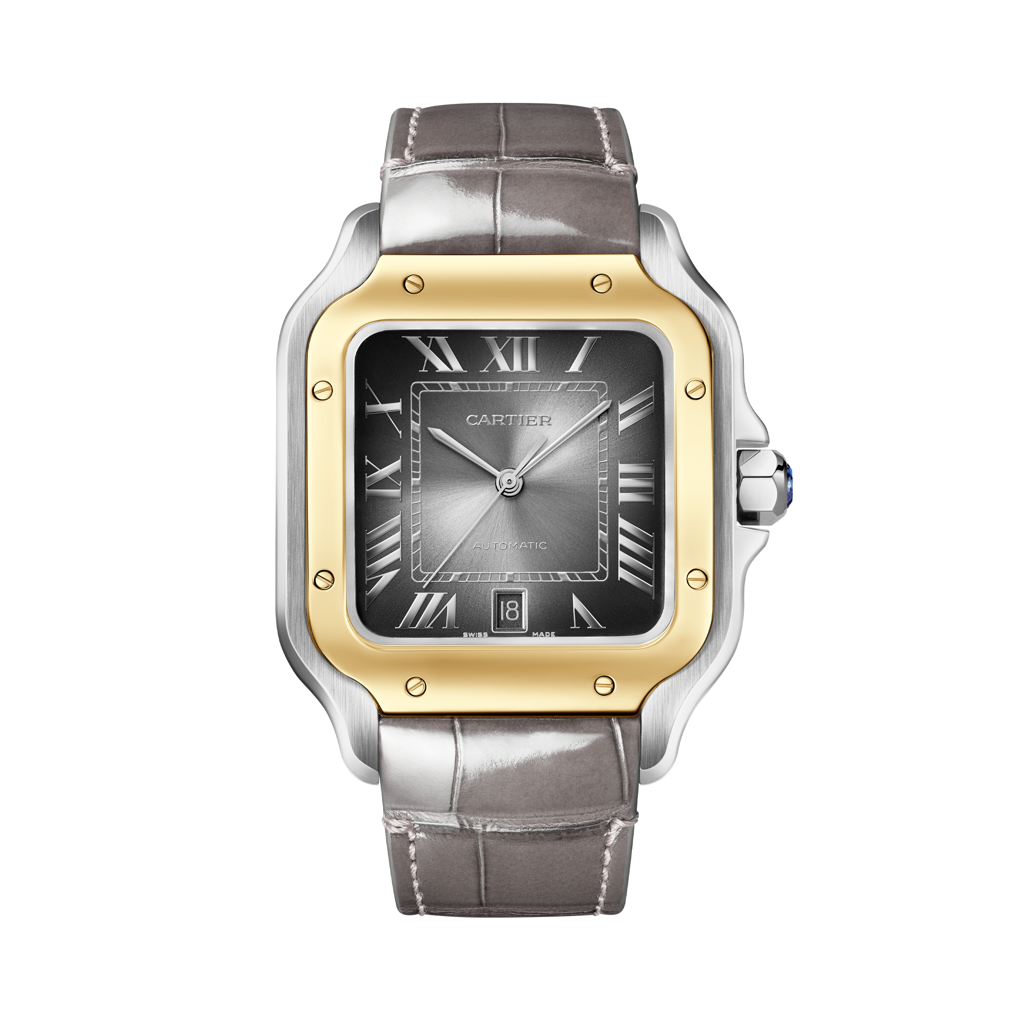 Cartier Santos de Cartier 39.8mm, Silver Dial, Roman Numerals_2