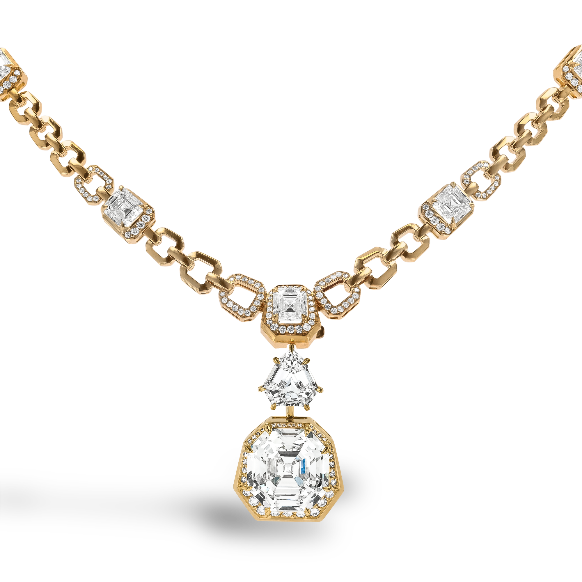 Masterpiece Asscher Cut 10.02ct Diamond Artemis Link Necklace Asscher Cut, Claw Set_2