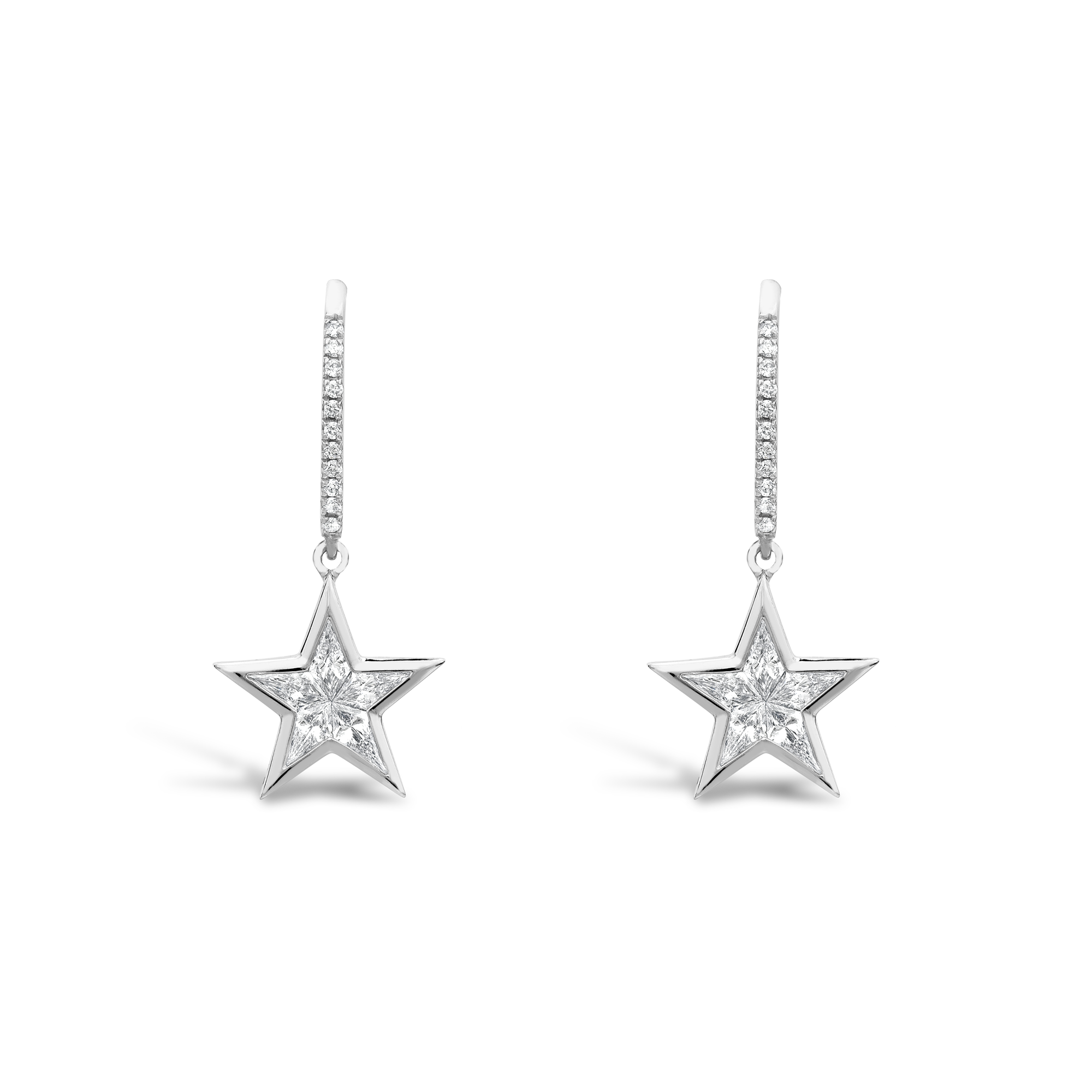 RockStar Diamond Drop Earrings Kite Cut, Rubover Set_1