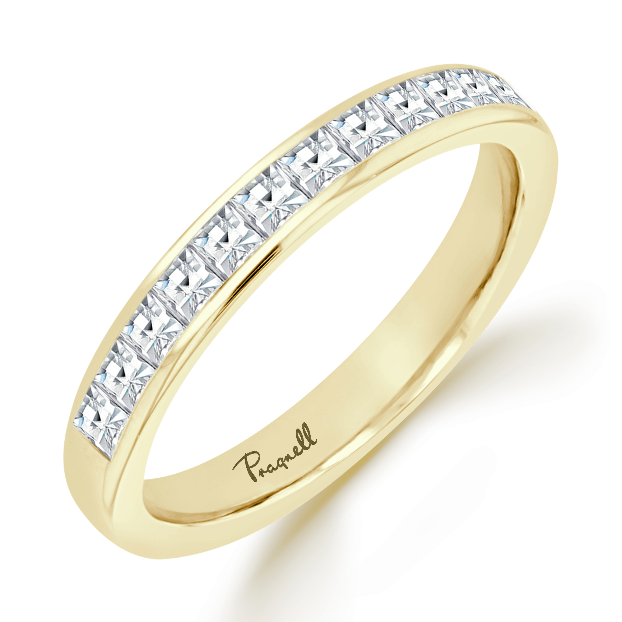 French Cut Diamond Half Eternity Ring French Cut, Half Eternity, Channel Set_1