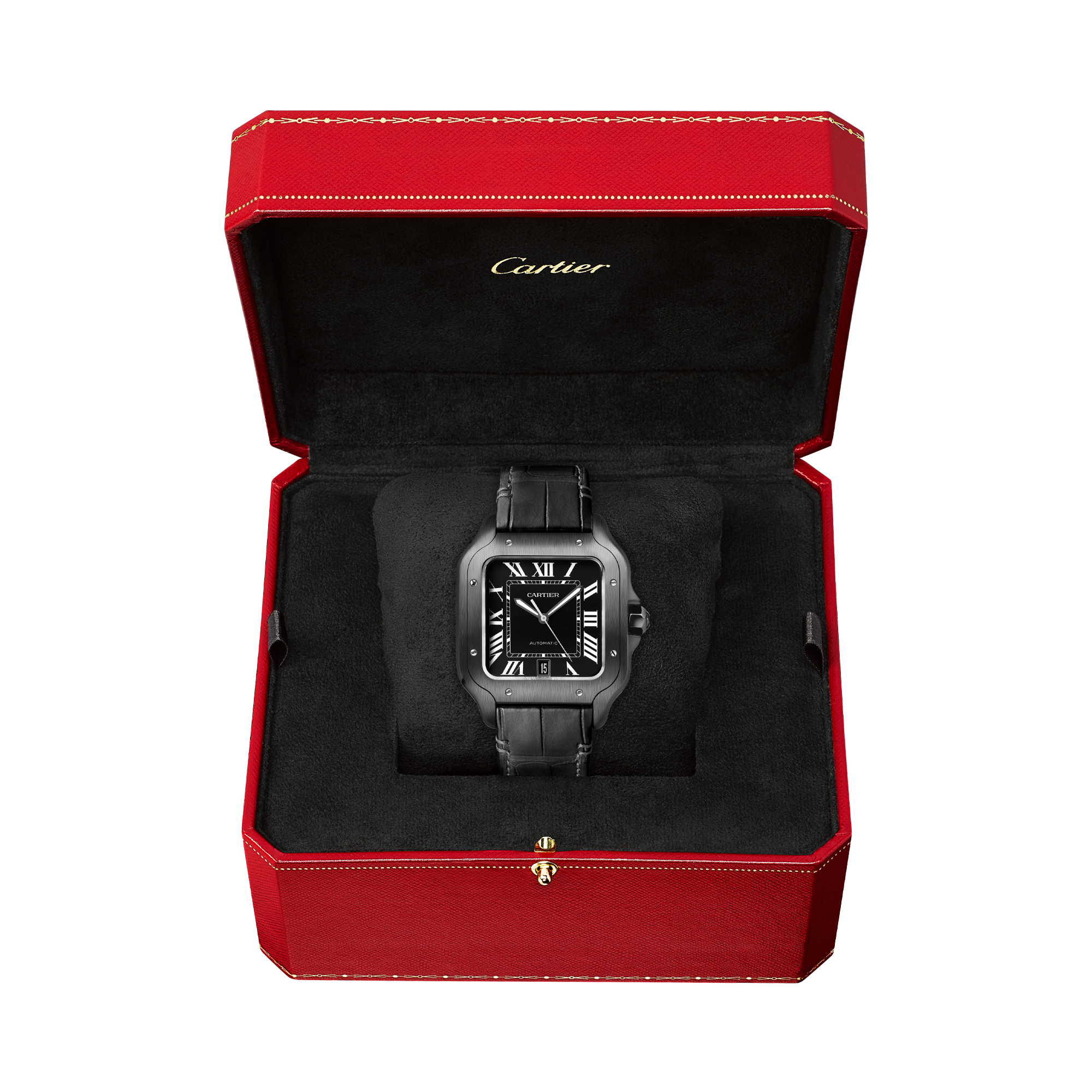 Cartier Santos de Cartier 39.8mm, Black Dial, Roman Numerals_6