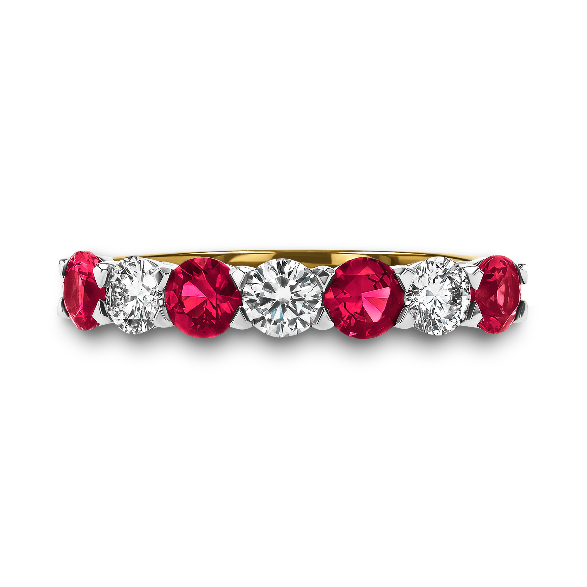 Diamond and Ruby Eternity Ring Brilliant cut, Claw set_2