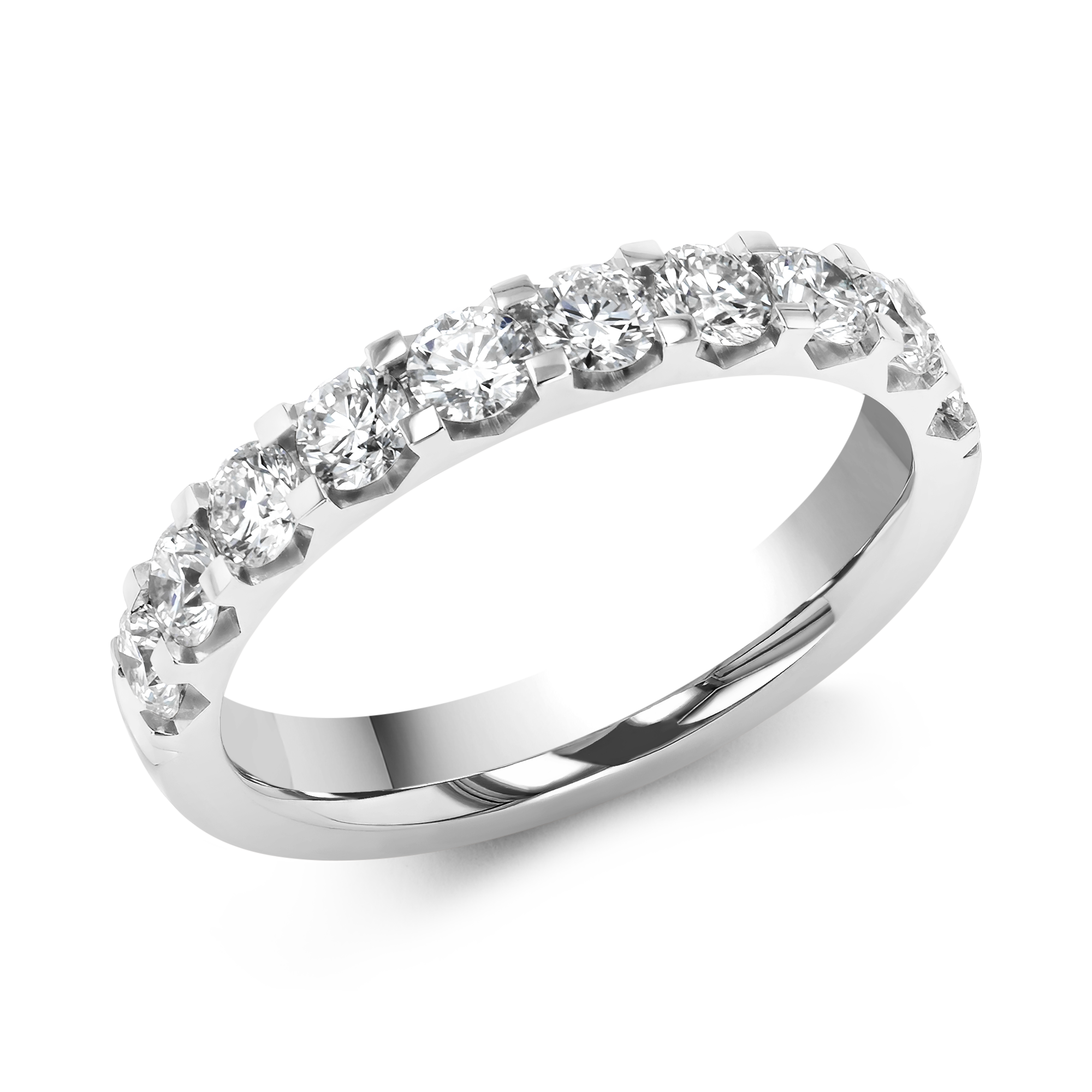 Classic 1.00ct Diamond Half Eternity Ring Brilliant cut, Claw set_1